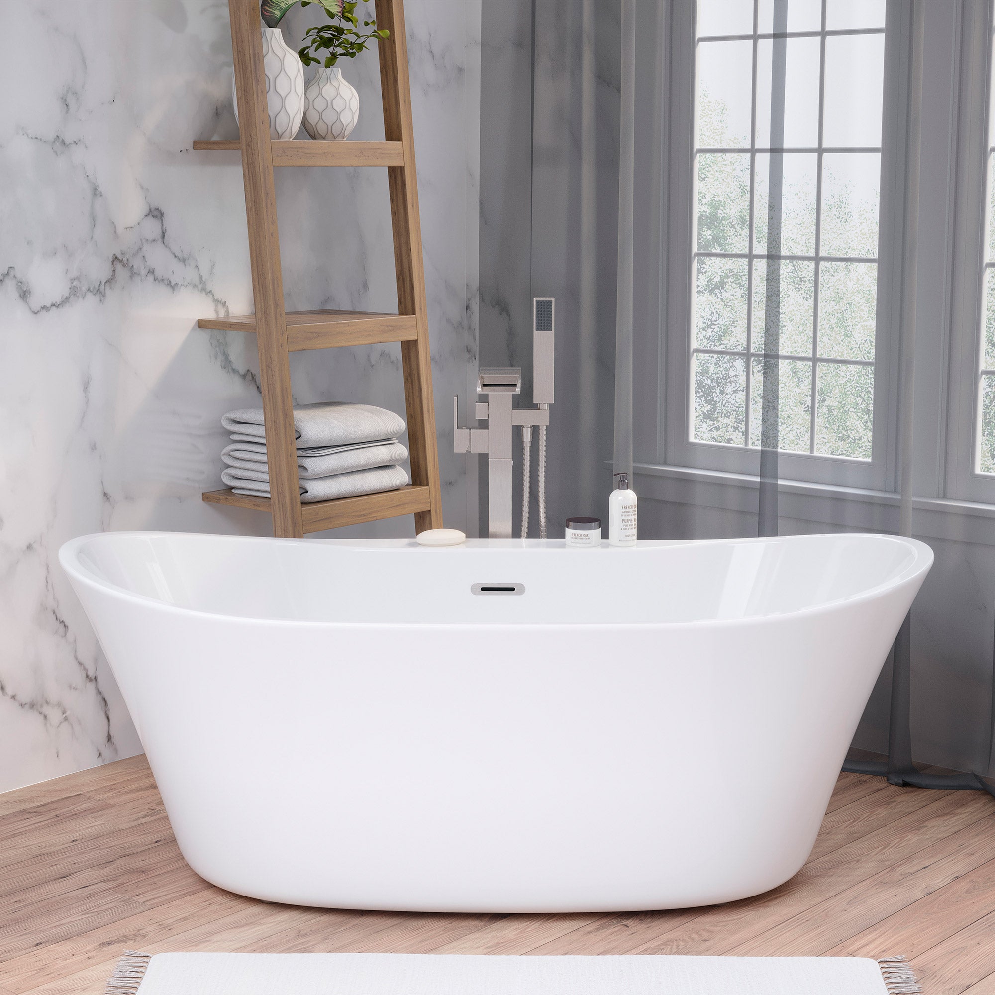 OVE Decors Braden 60" Freestanding Bathtub with Center Drain