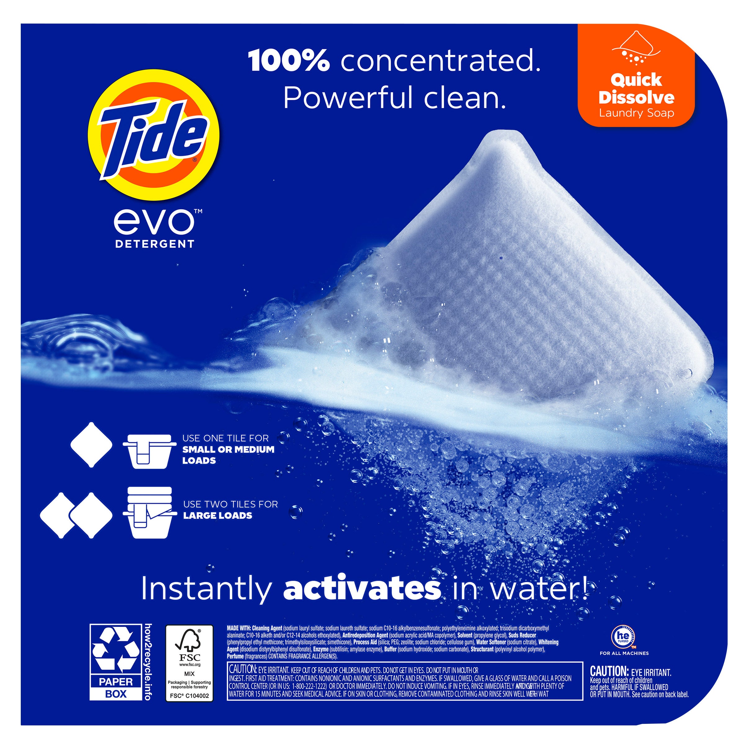 Tide Evo Laundry Detergent Tiles, Original, 66-count