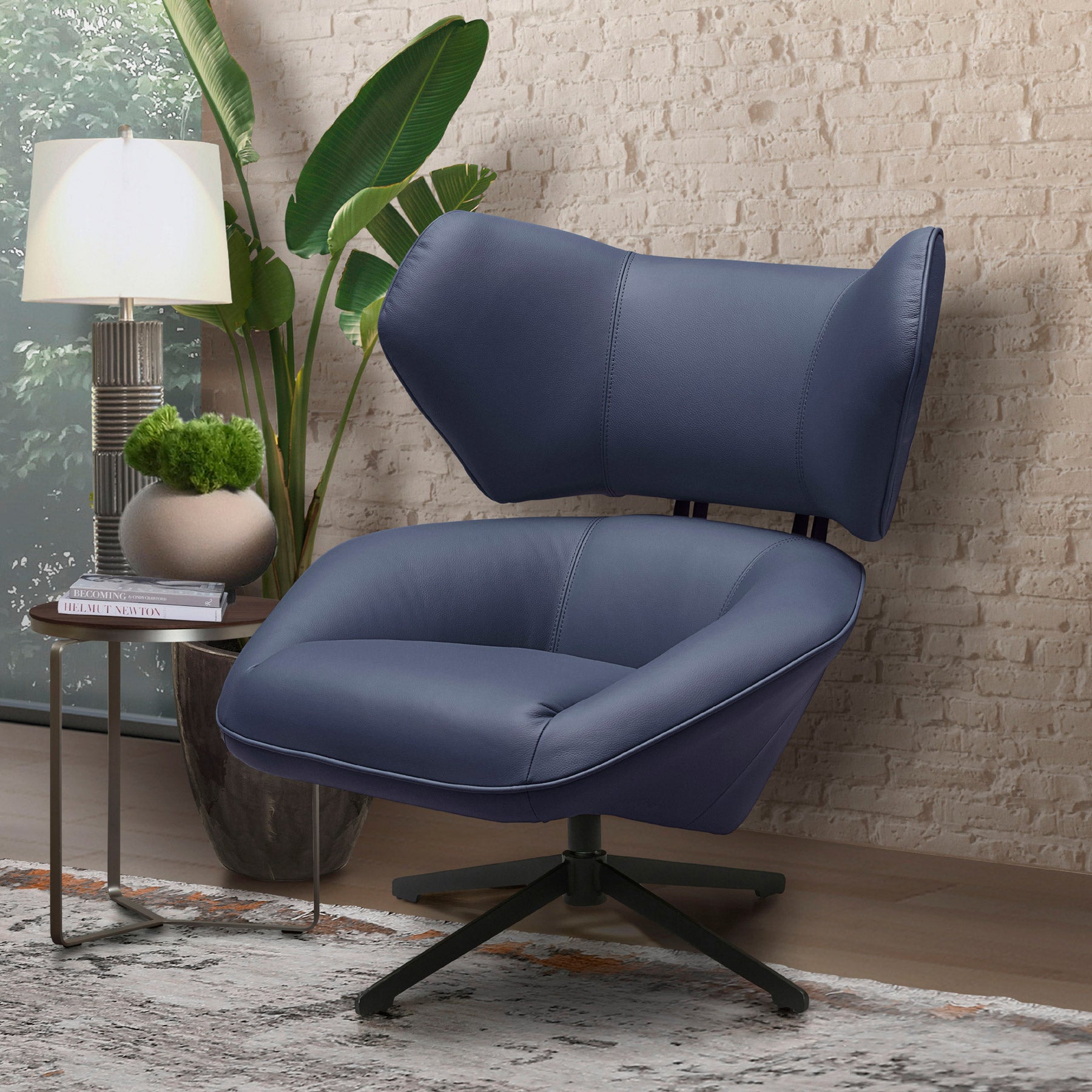 Electra Top Grain Leather Swivel Chair