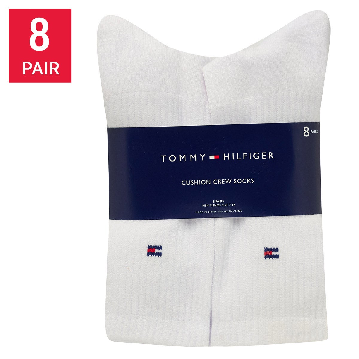 Tommy Hilfiger Men's Casual Crew Sock, 8-pair