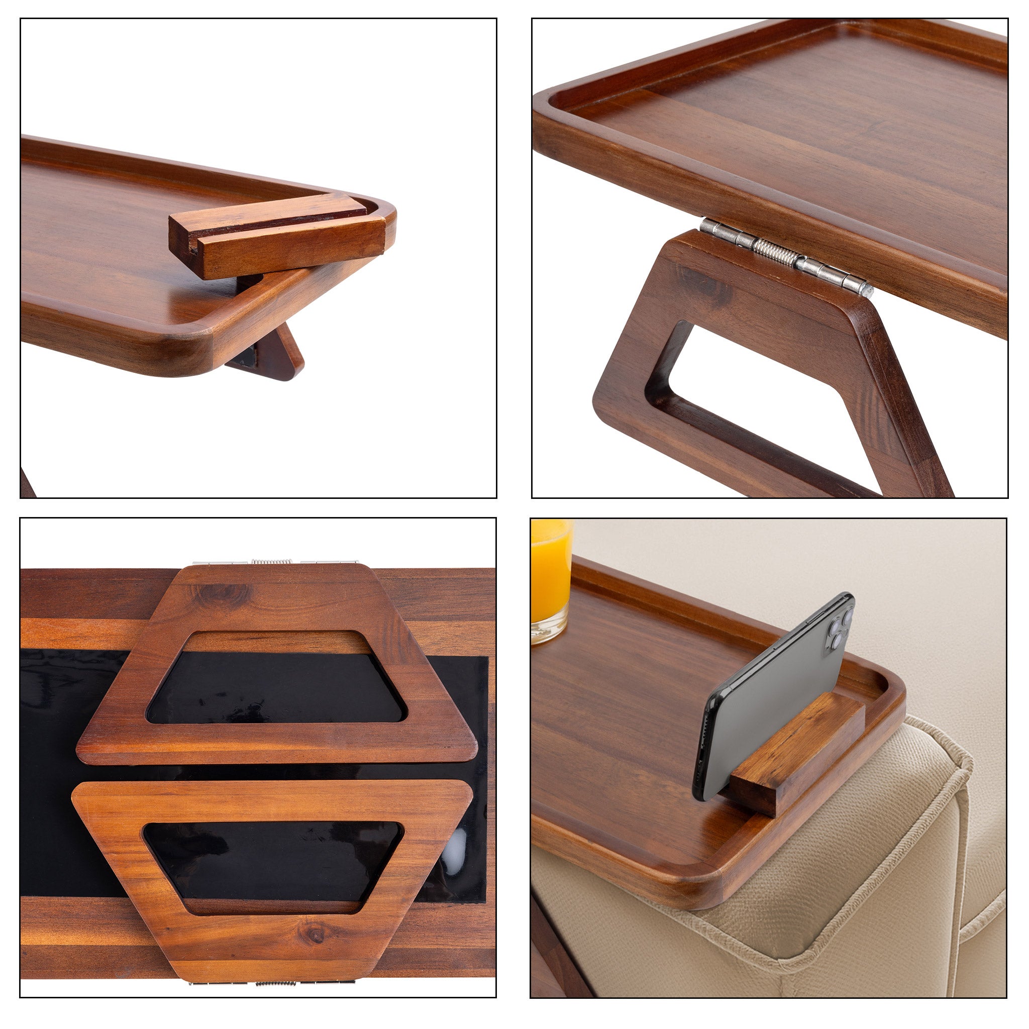 Smart Design Acacia Armrest Tray