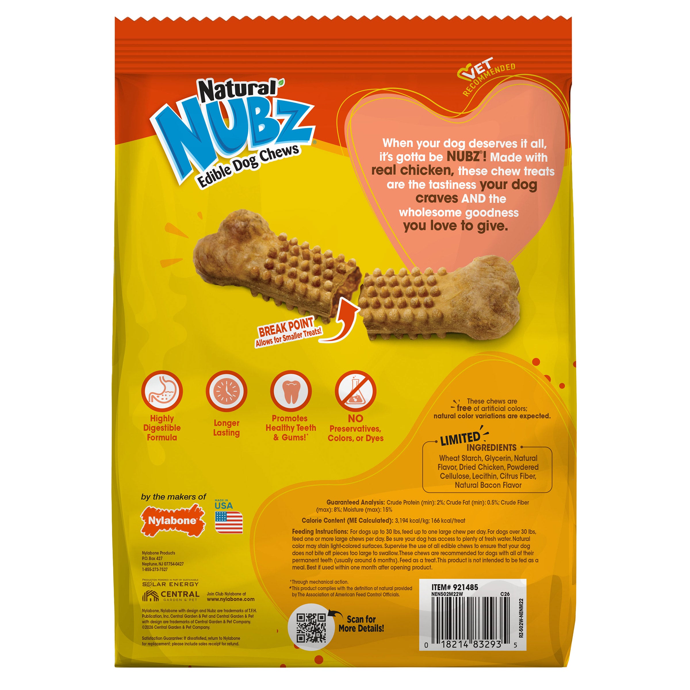 Nylabone NUBZ Dog Chews, 22-count, 2-pack