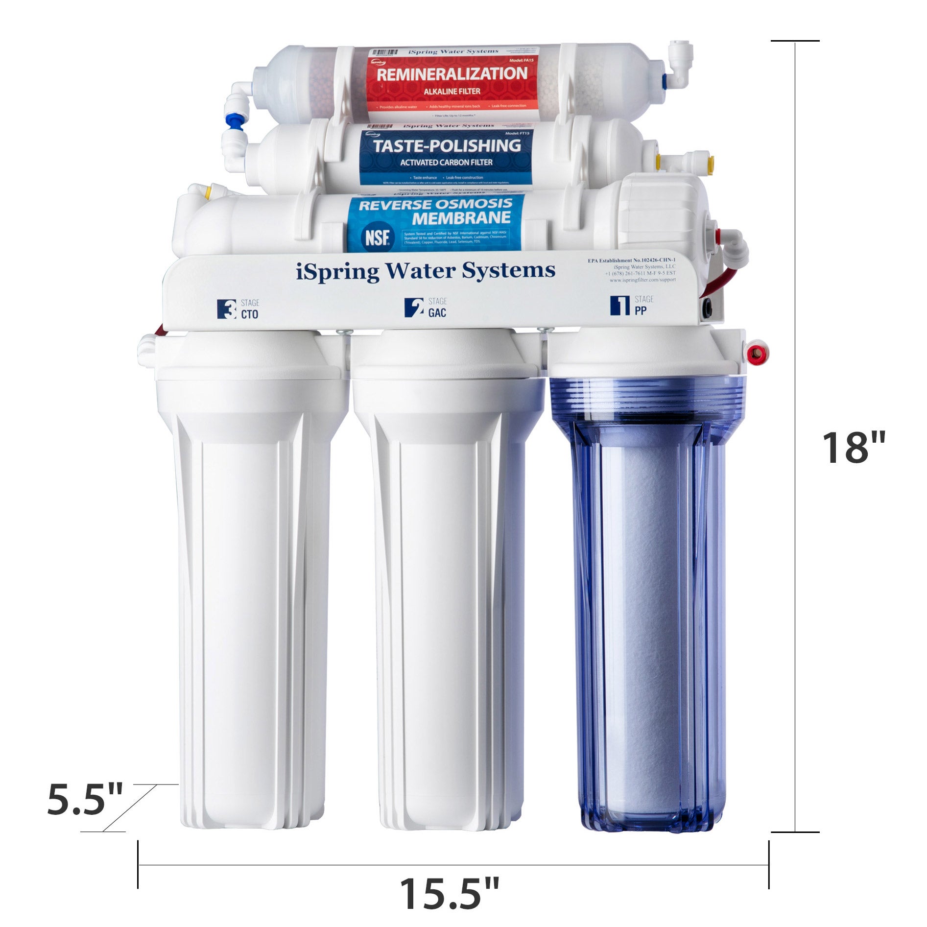 iSpring 6-stage Alkaline Reverse Osmosis Water Filtration System and Faucet