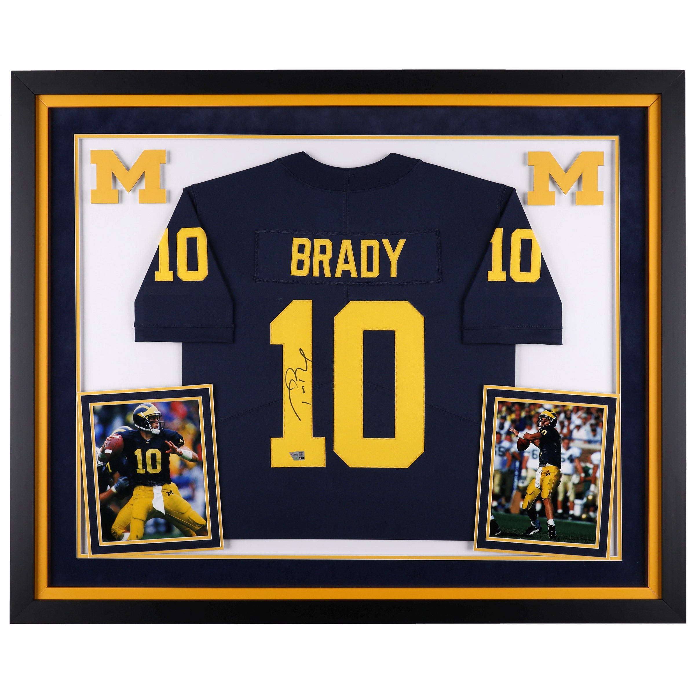 Tom Brady Framed Navy Michigan Wolverines Autographed Nike Limited Jersey
