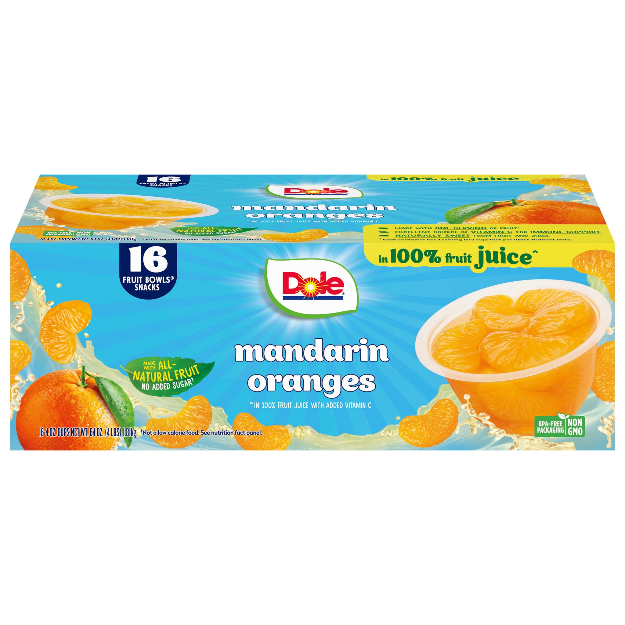 Dole, Mandarin Oranges Cup, 4 oz, 16-Count