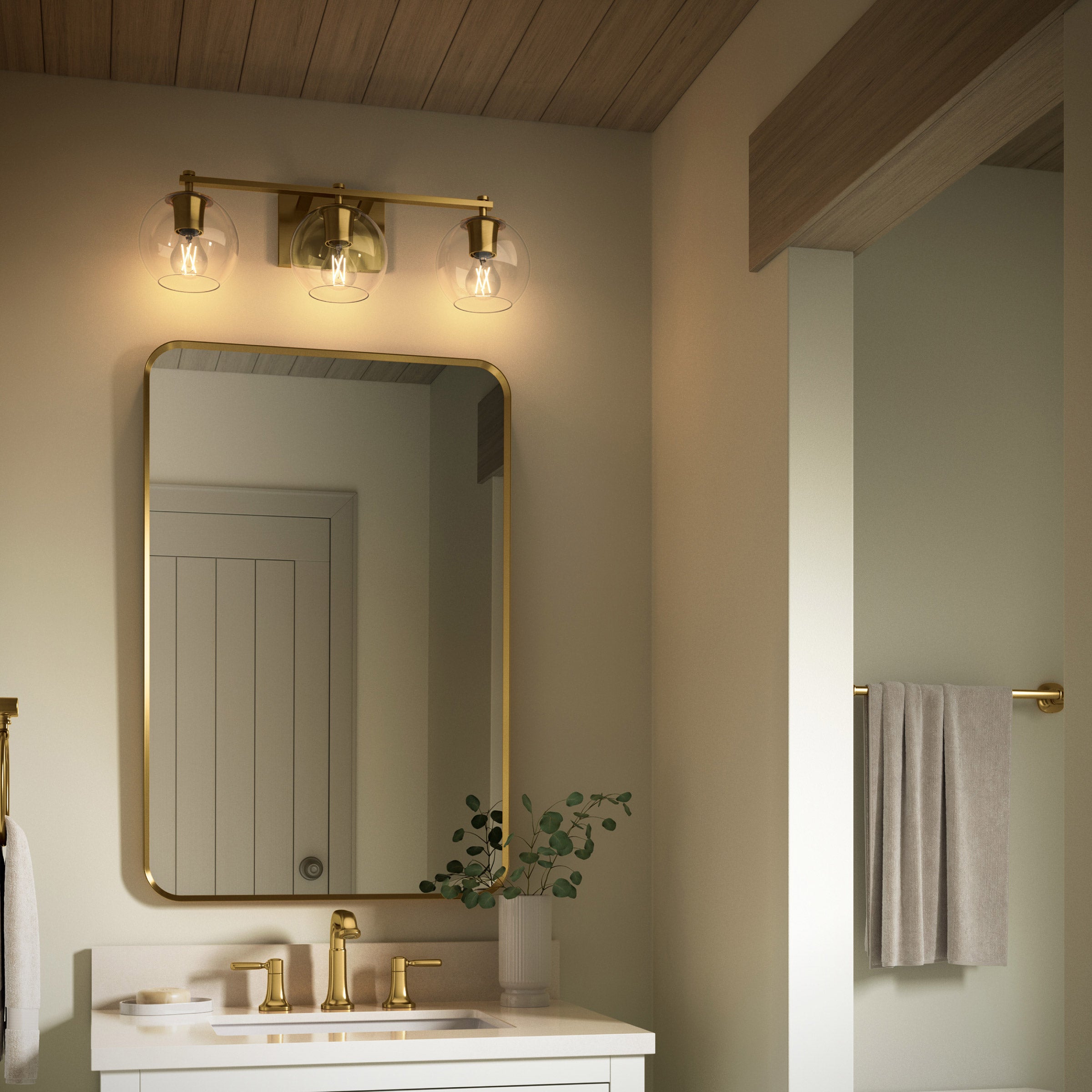 Kohler Orime Three-light Globe Glass Shade Wall Sconce