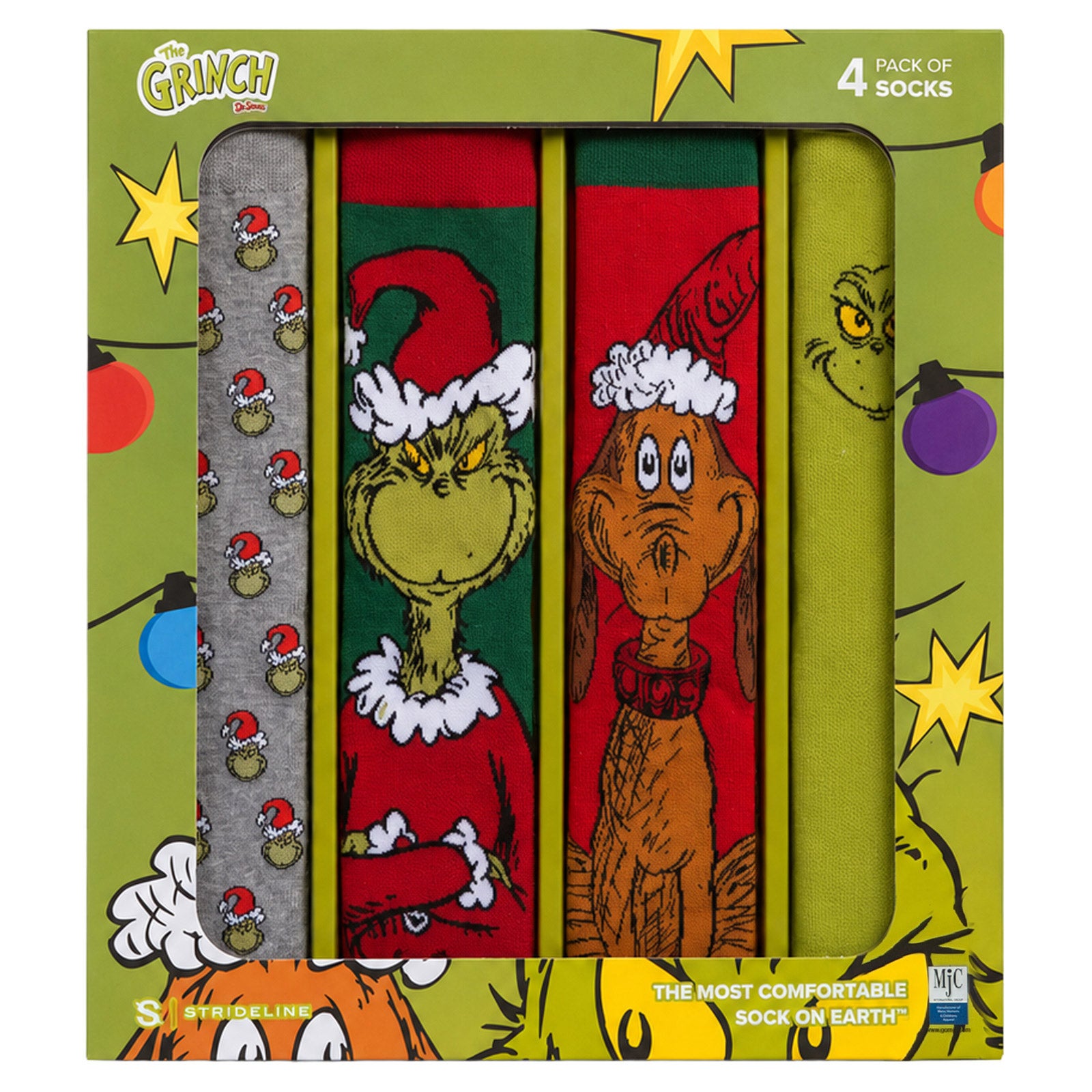Holiday Novelty Sock 4-pack, Grinch