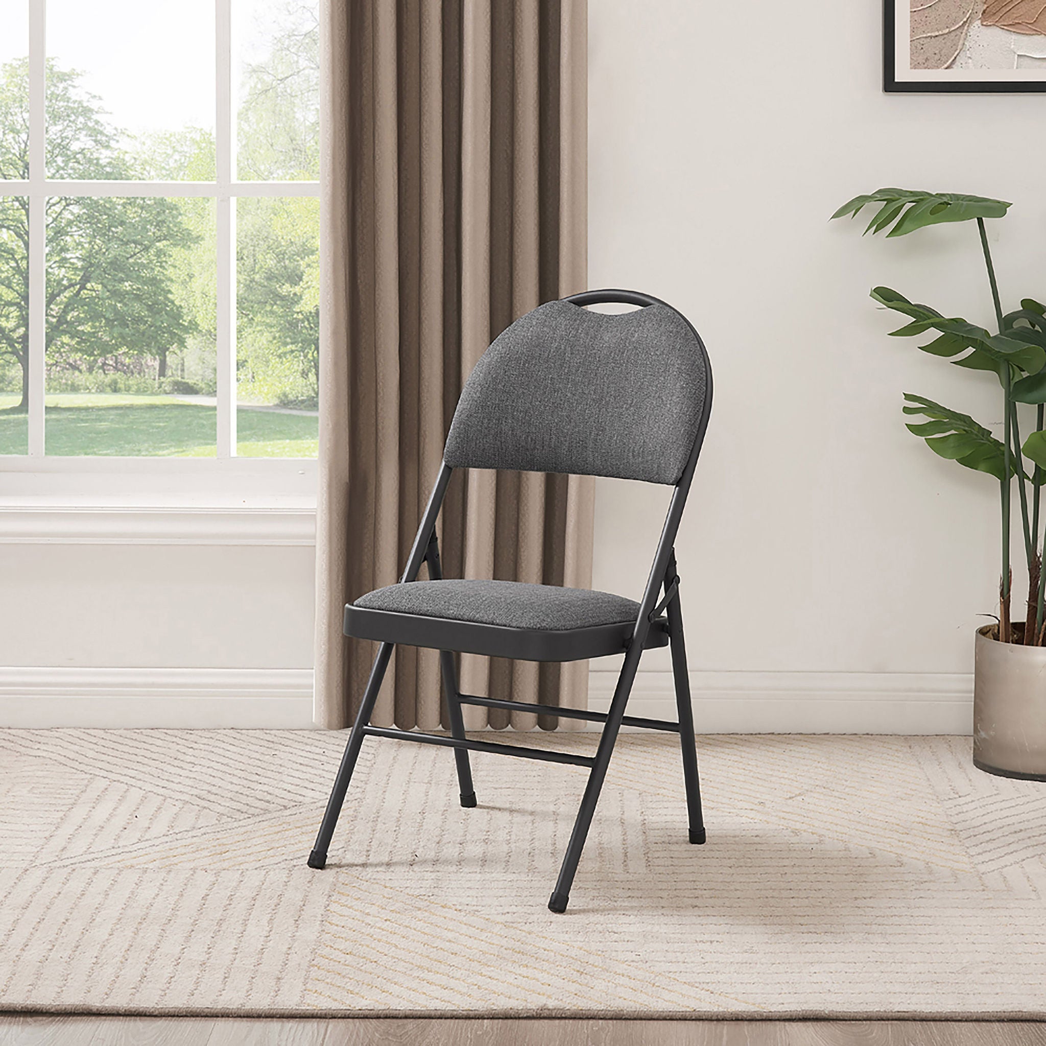 Maxchief Highback Upholstered Padded Folding Chair, 4-pack