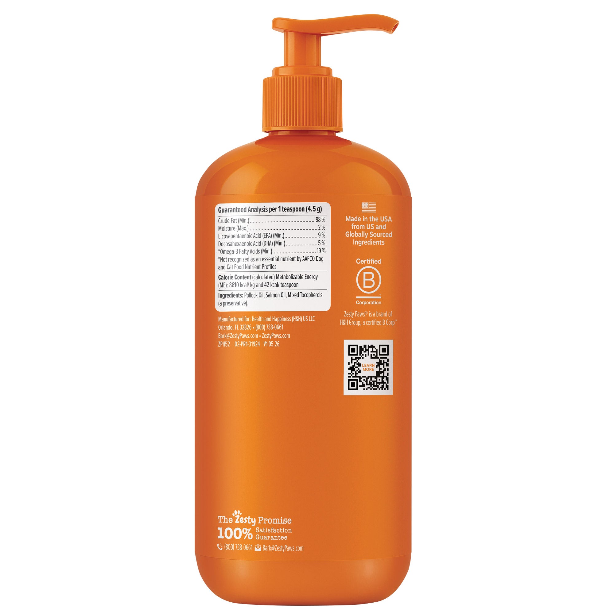 Zesty Paws Wild Alaskan Omega-3 Blend Pollock & Salmon Oil, 30 oz