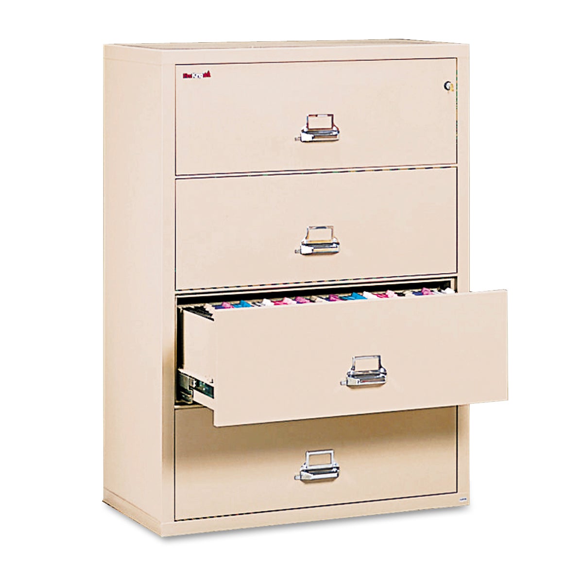 FireKing 4-Drawer Lateral Insulated File 37-27/64"W Parchment
