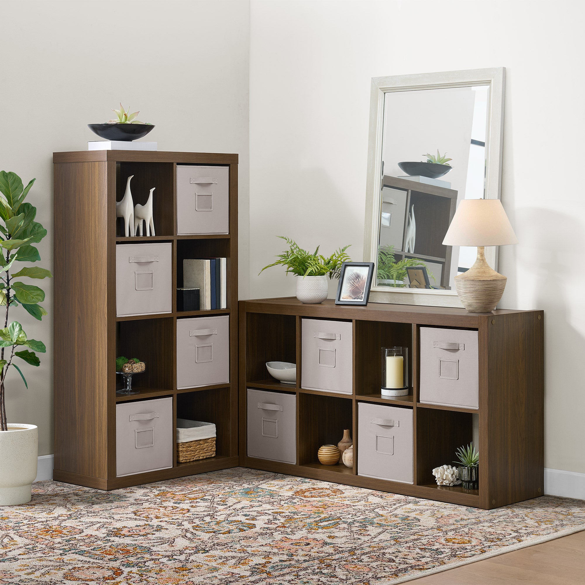 Onin Room Divider with 8 Storage Bins
