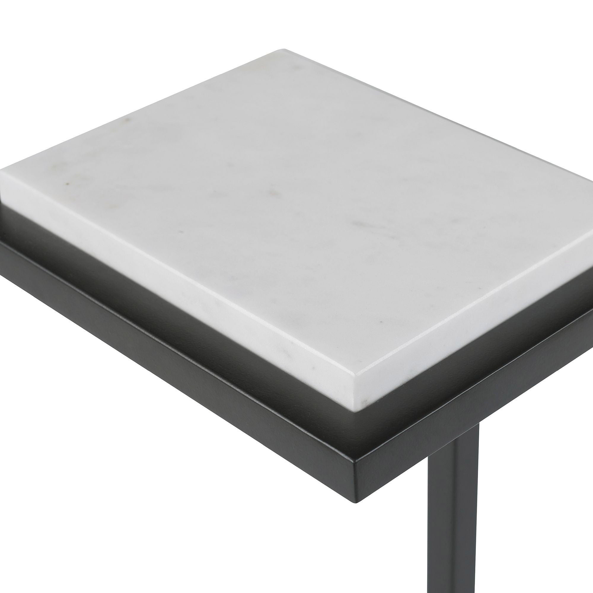 Cailin 23" Side Table, White Marble