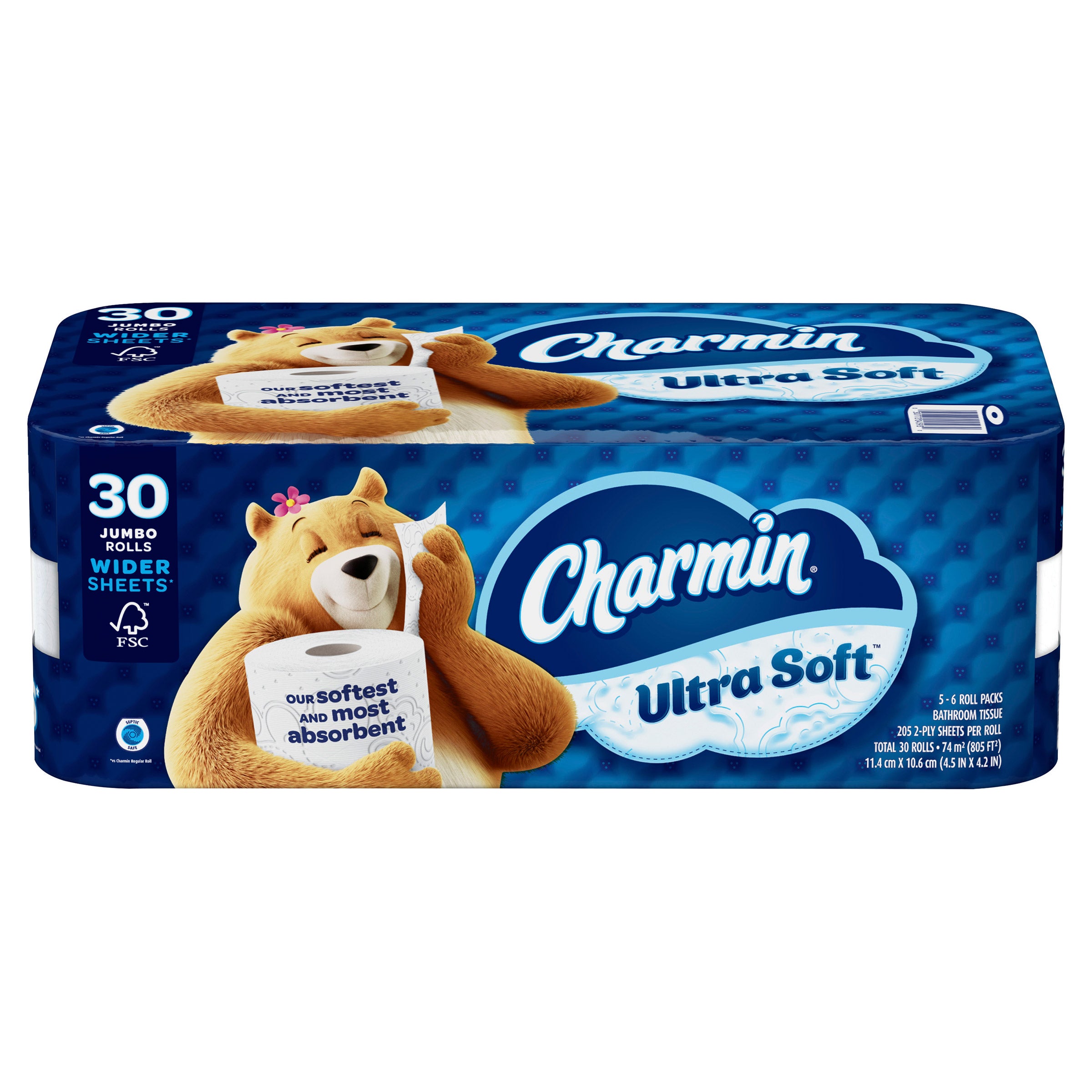 Charmin Ultra Soft Bath Tissue, 2-Ply, 205 Sheets, 30 Rolls