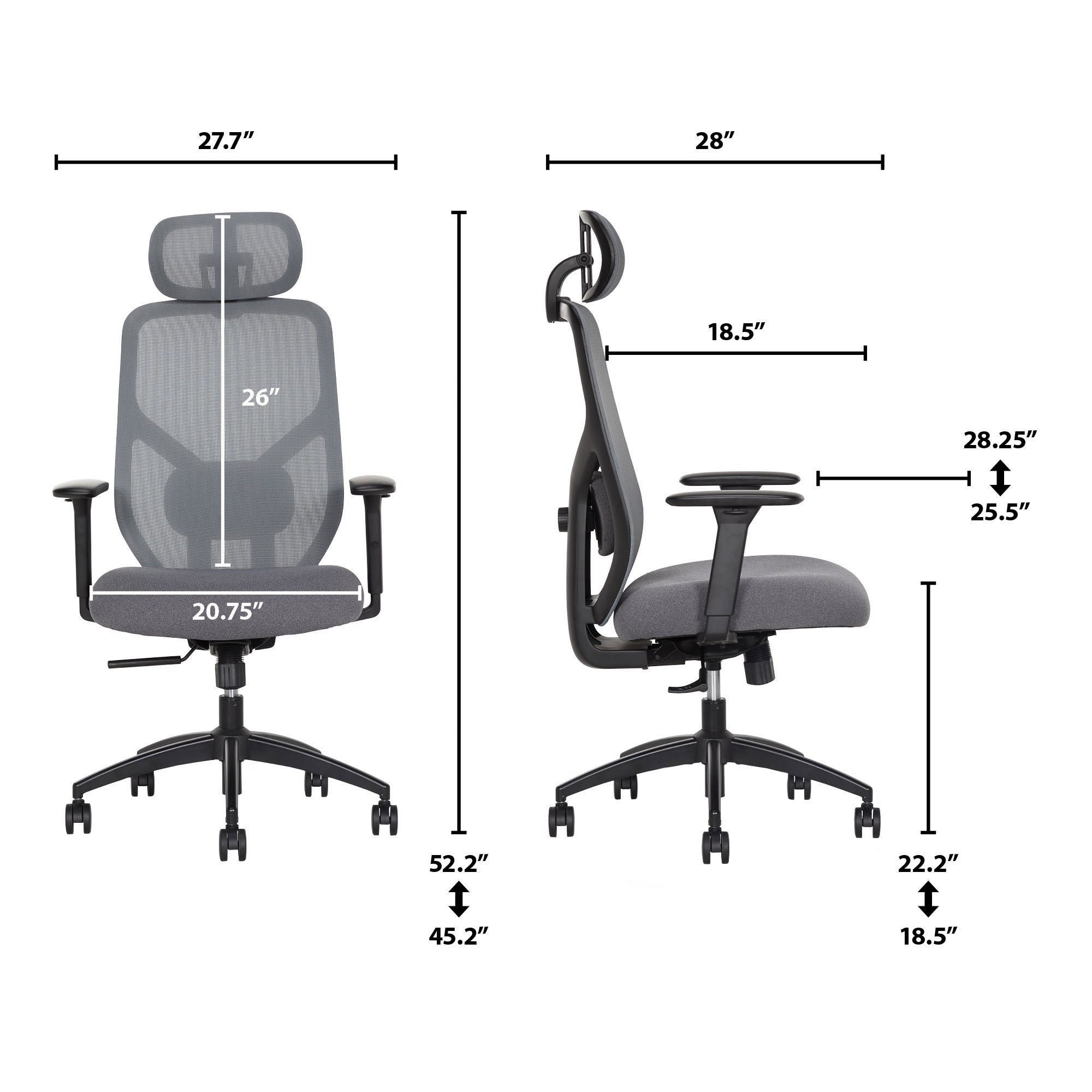 TrueWellness Zentro Ergo Mesh Chair