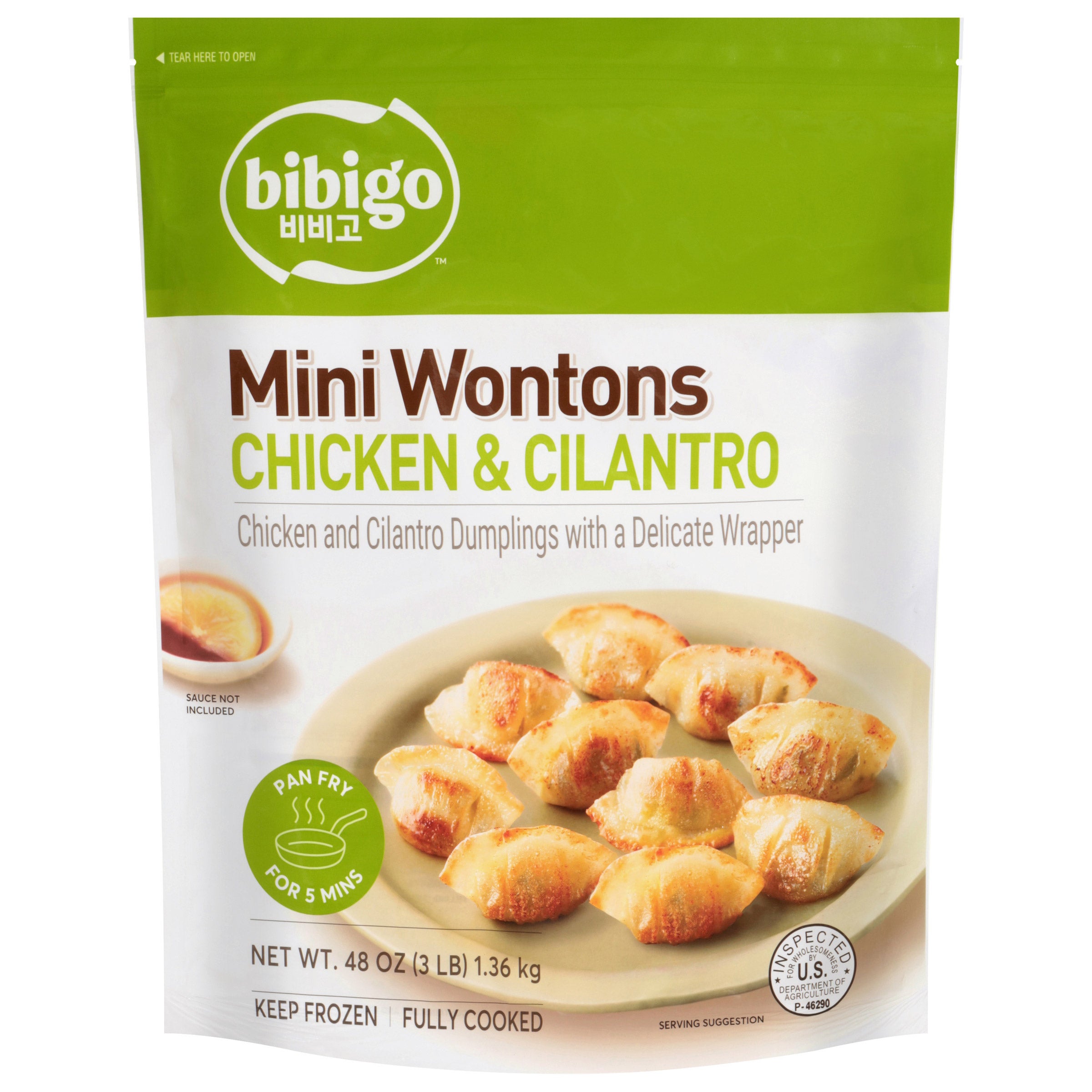 Bibigo Chicken and Cilantro Mini Wontons, 3 lbs
