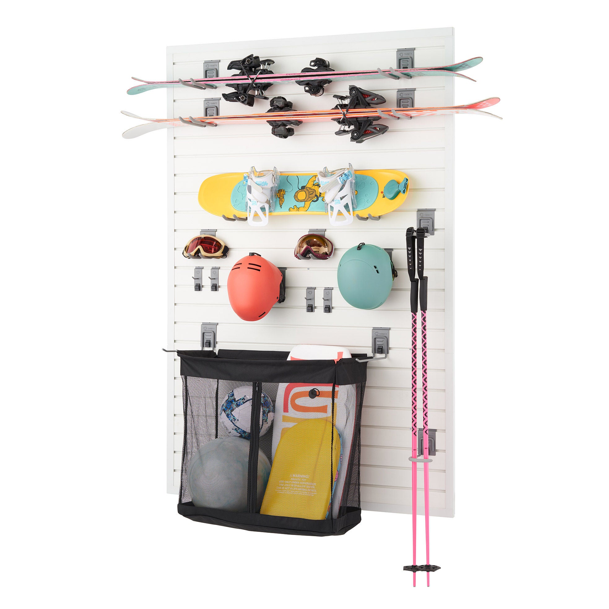 TRINITY 24 Sq Ft Modular Slatwall 19-piece Accessory Set