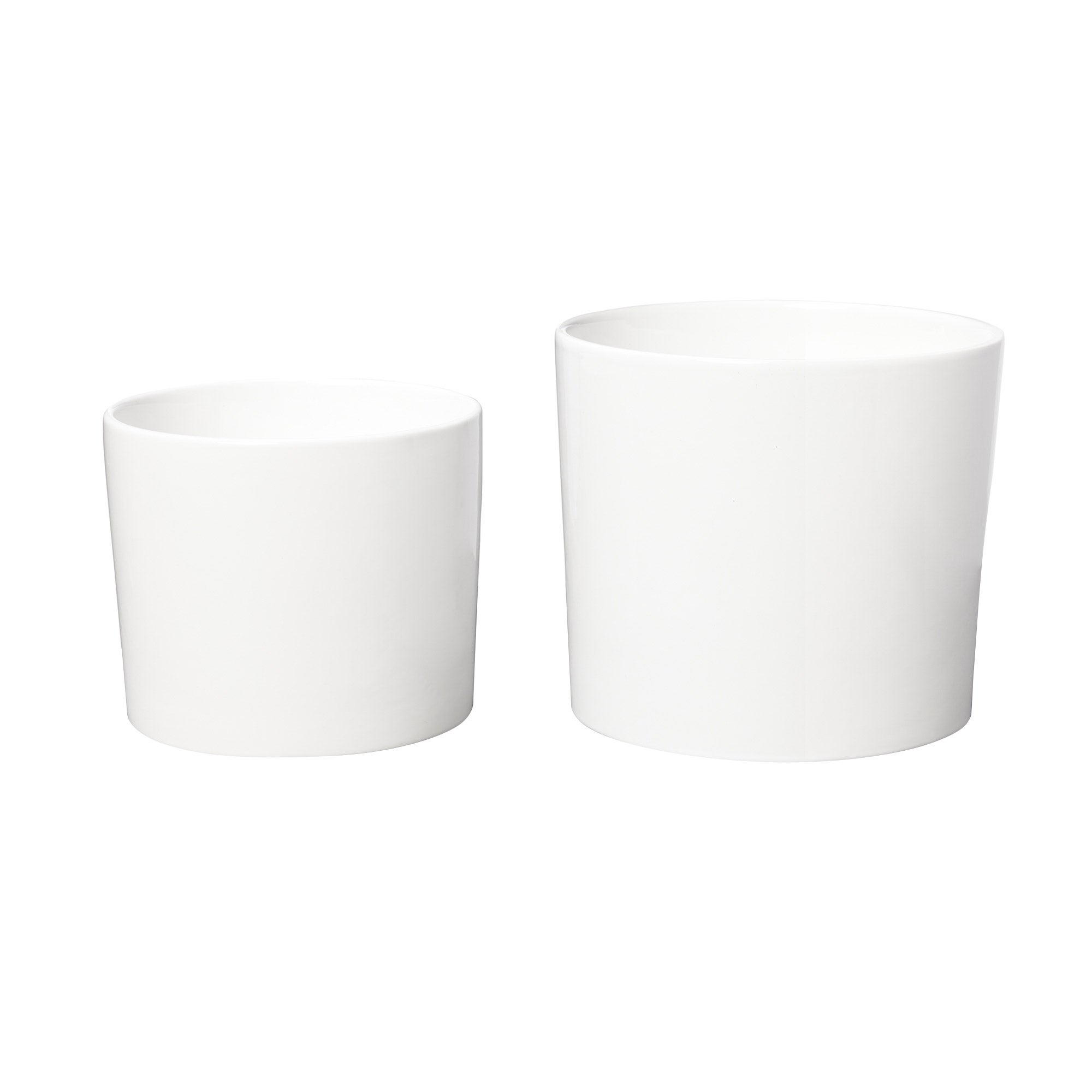 Ceramic Planters with Bamboo Stands, 2-pack