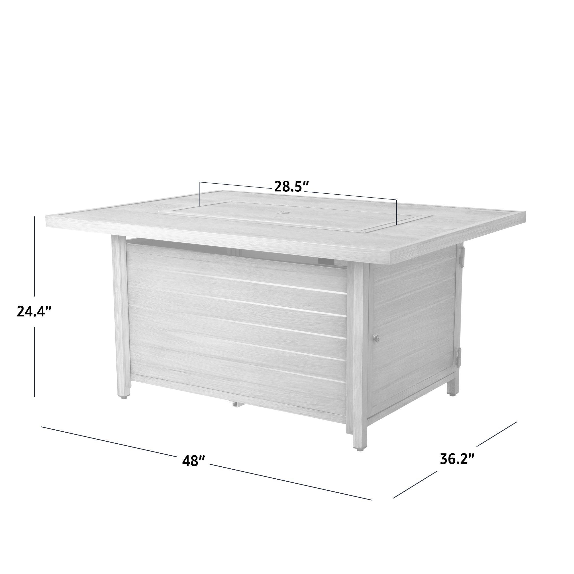 Sawyer Rectangular Aluminum Propane Gas Fire Pit