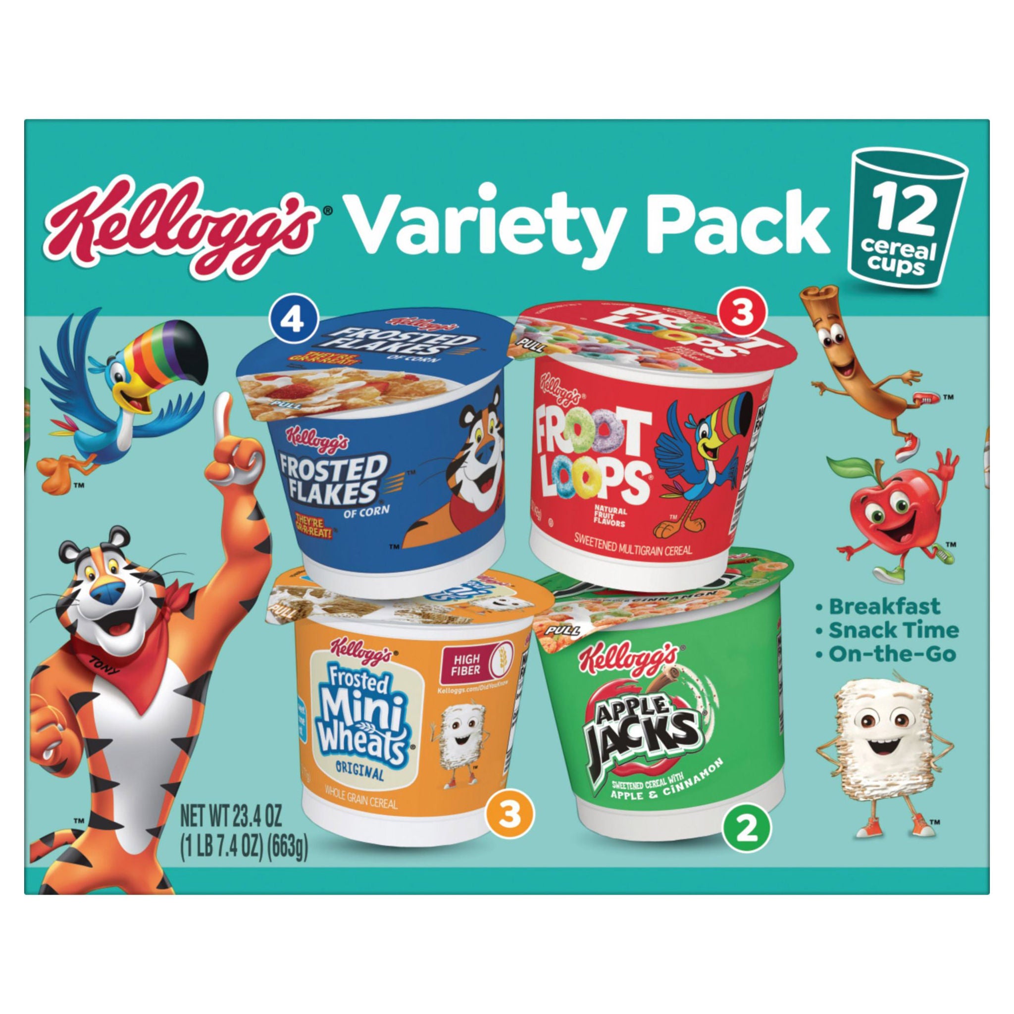 Kellogg's Cereal Cups, Family Variety Pack, 12-count
