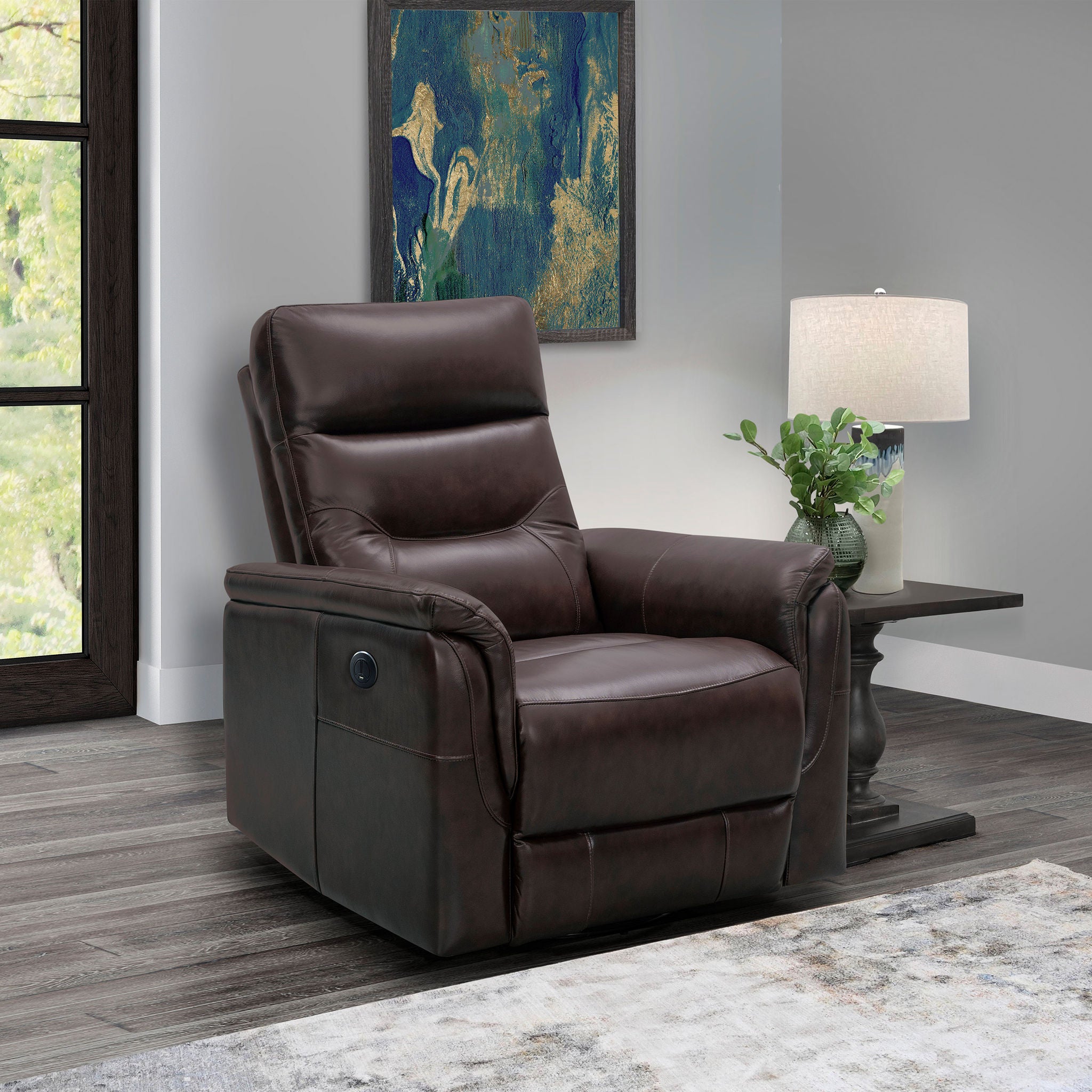 Palermo Leather Power Swivel Glider Recliner