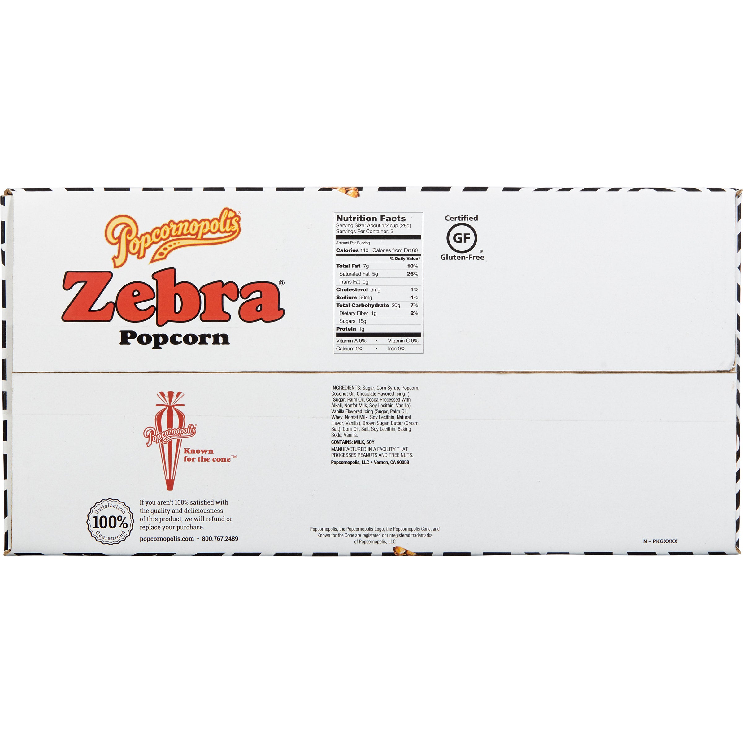 Popcornopolis, Zebra Popcorn, 20-count