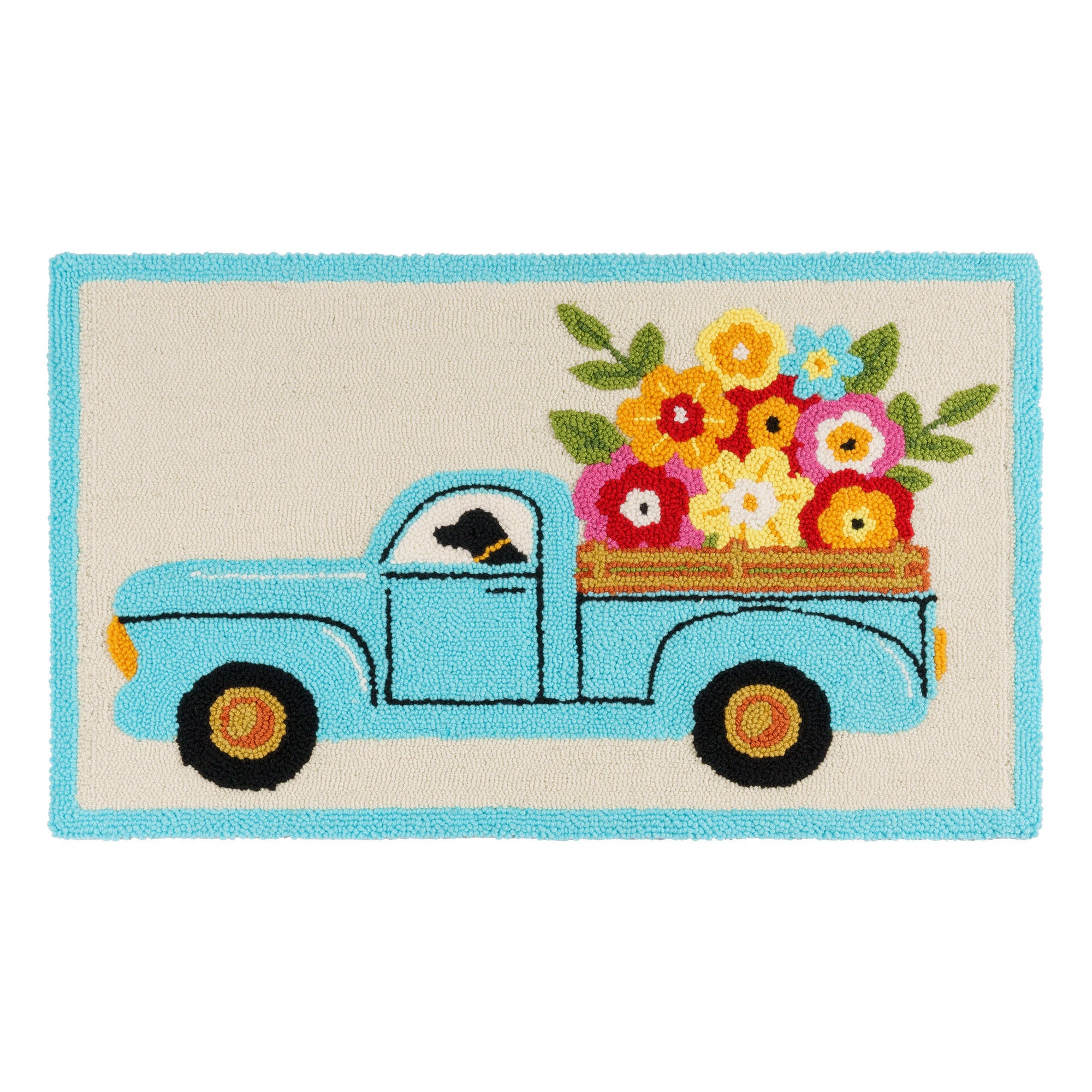 Spring Summer Hooked Rug