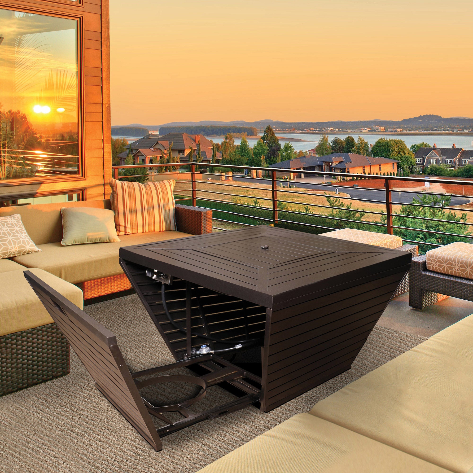 Sunbeam Contemporary Aluminum Fire Table