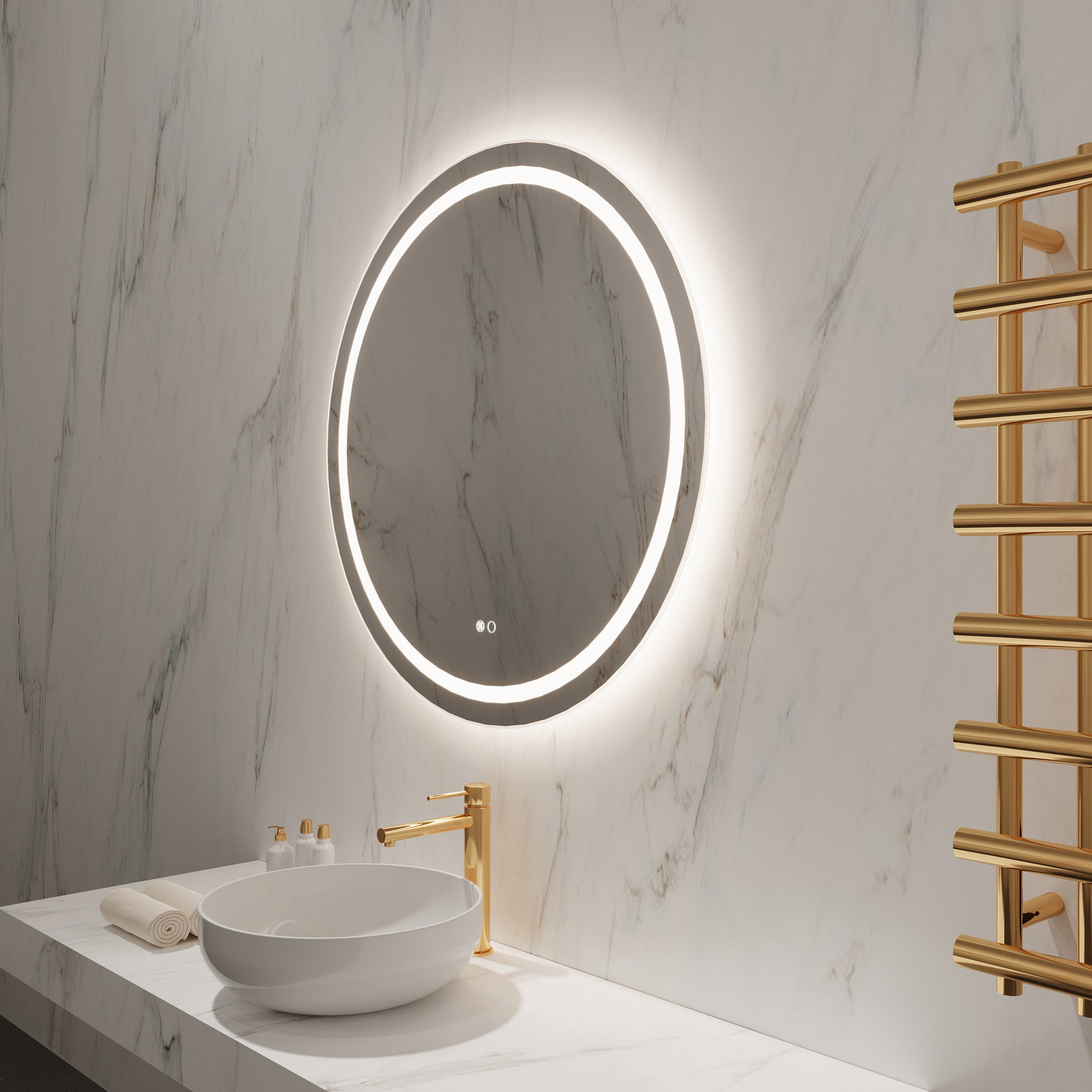 Kio 32" Round LED Lighted Mirror