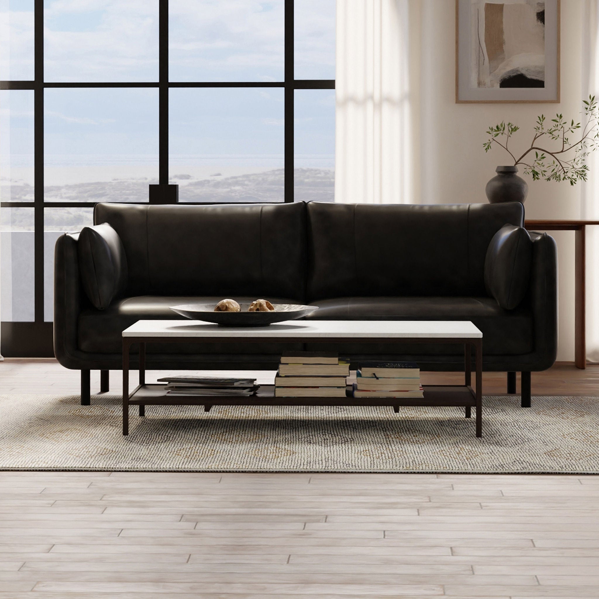 Simone Top Grain Leather Sofa