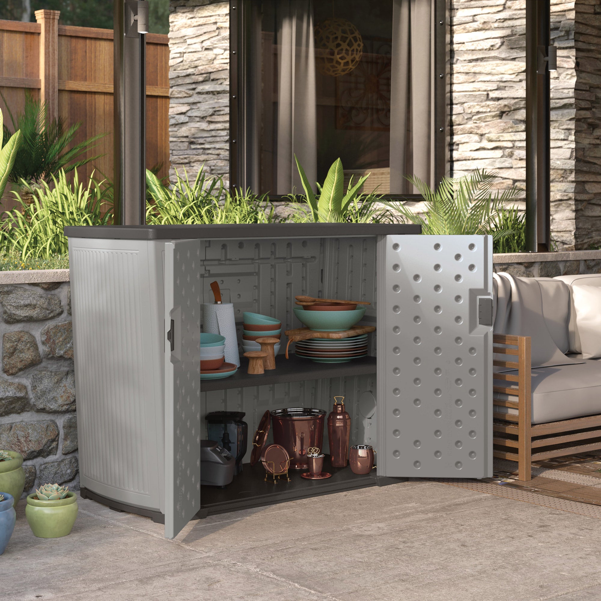 Suncast Oasis 130 Gallon Lockable Cabinet