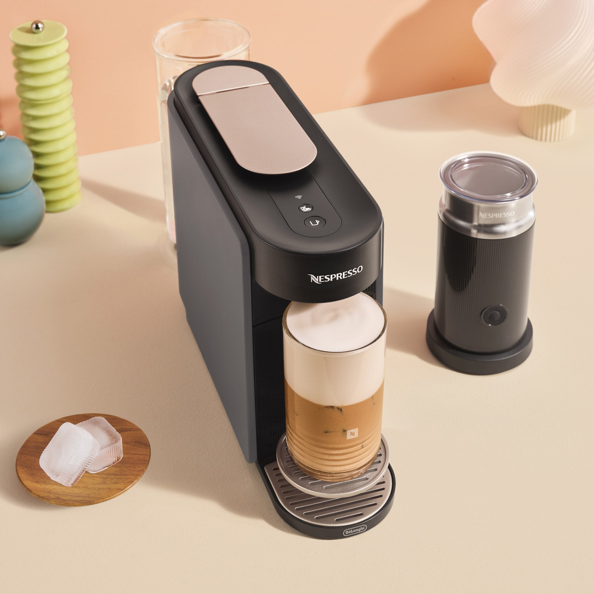 Nespresso Vertuo UP Coffee and Espresso Maker by DeLonghi, Graphite with Aeroccino Milk Frother