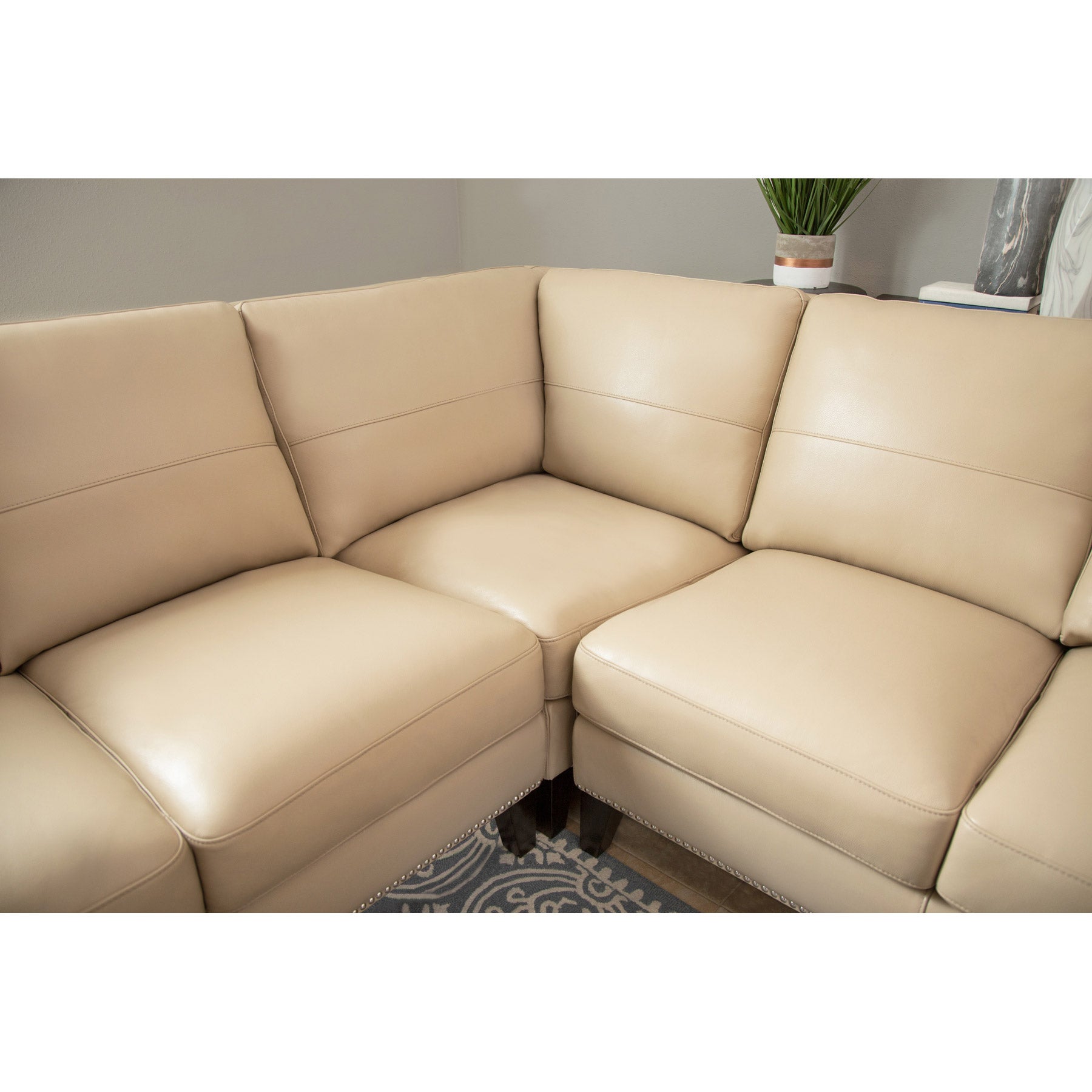 Warren Top Grain Leather Sectional