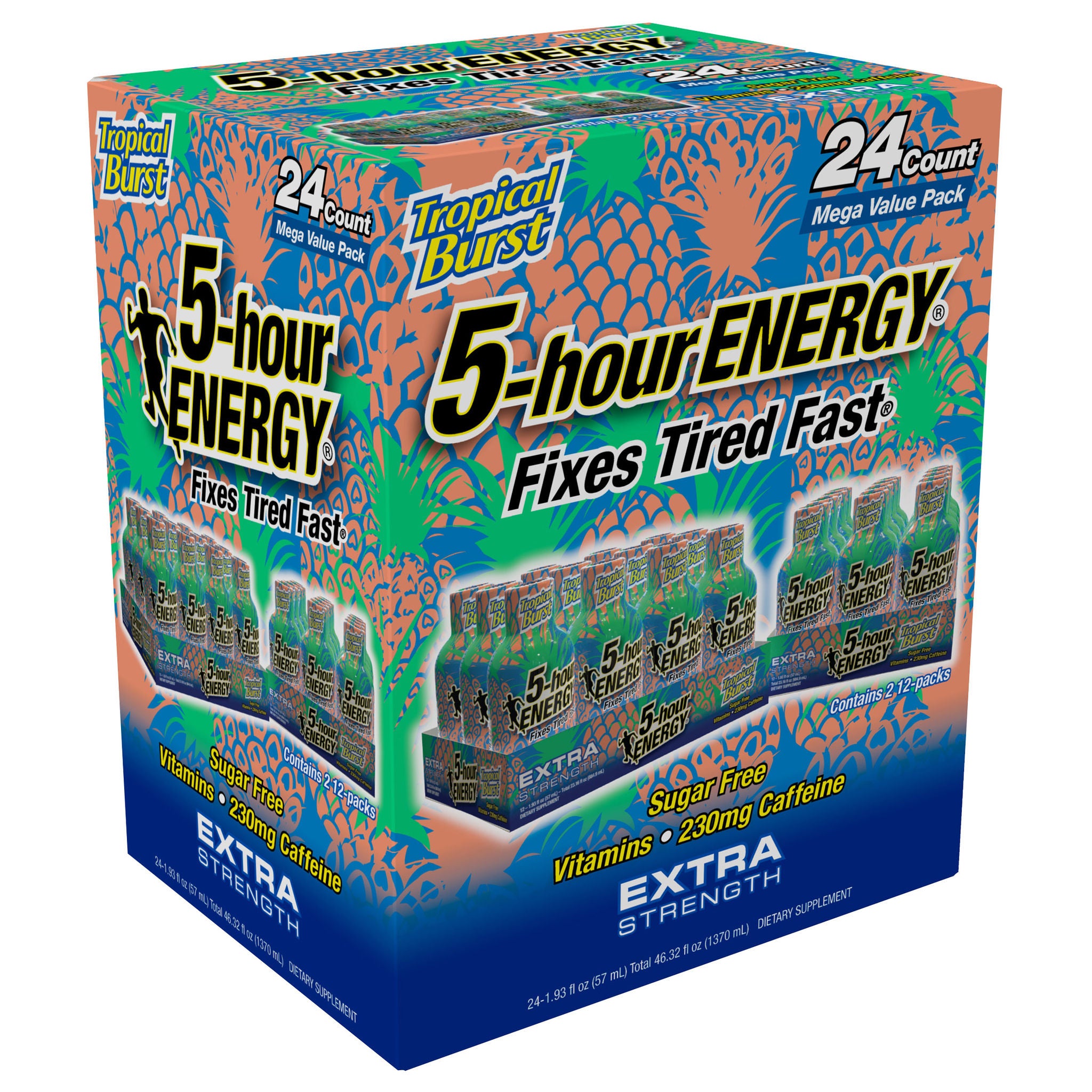 5-hour Energy Shot, Extra Strength, Tropical Burst, 1.93 fl. oz, 24-count