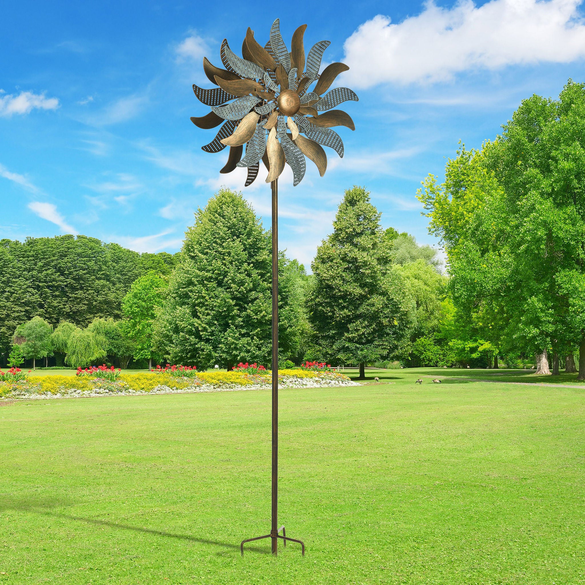 Metal Flower Wind Spinner