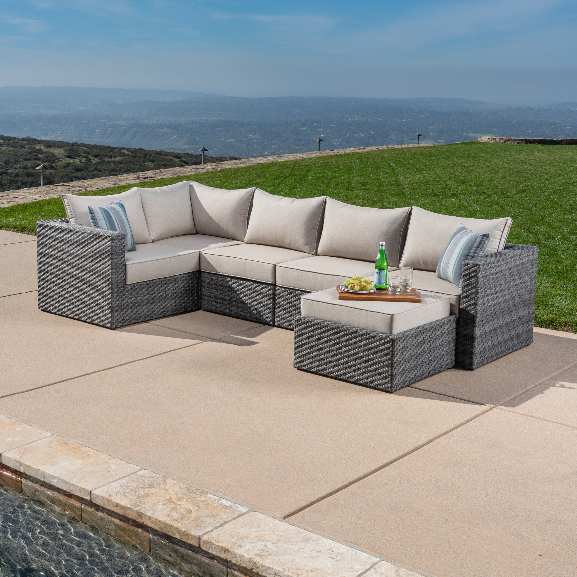 Grand Leisure Solimar 6-piece Outdoor Patio Modular Sectional Set
