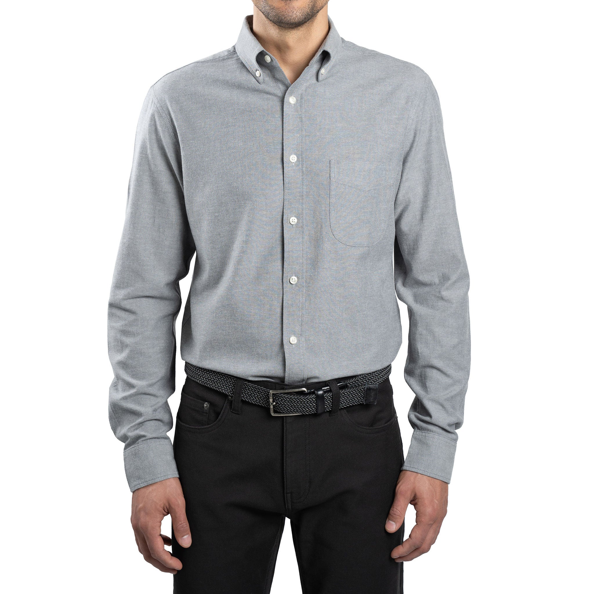 Jachs Men's Oxford Long Sleeve Button Up Shirt