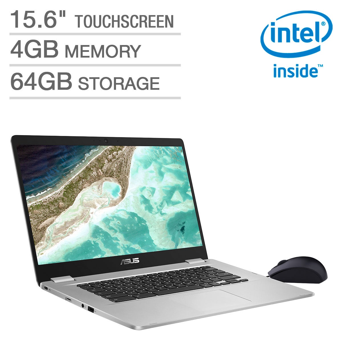 ASUS 15.6" Chromebook Bundle - Intel Pentium - 1080p - Bonus ASUS Wired Mouse.