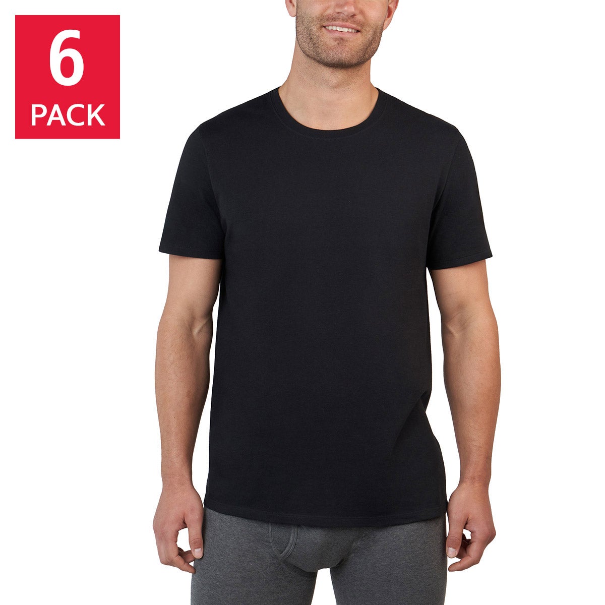 Kirkland Signature Men's Midweight Crew Tee, 6-pack