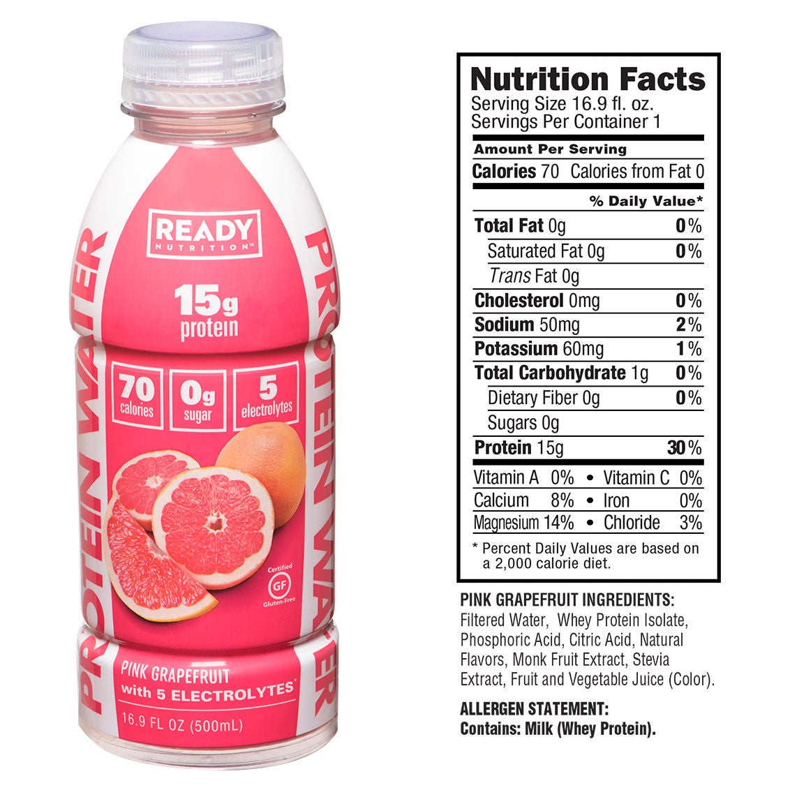 Come Ready Pink Grapefruit Protein Water 16.9 fl. oz., 12-count