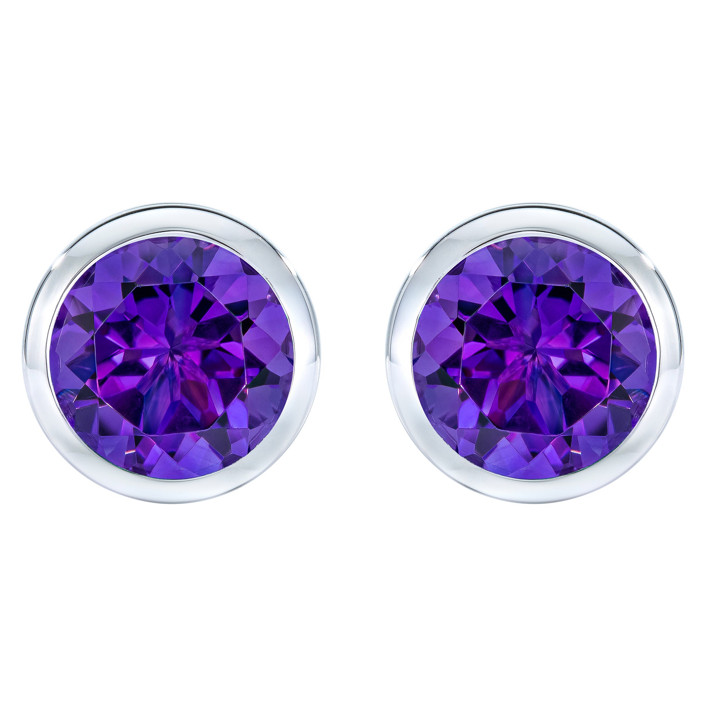 Gemstone 14kt Gold Bezel Stud Earrings