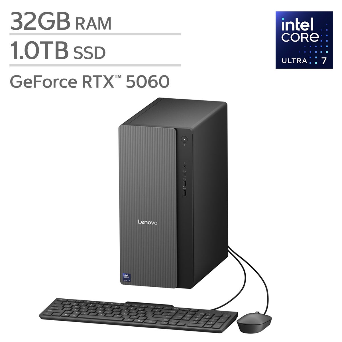 Lenovo IdeaCentre 17 Liter — Intel Core Ultra 7 265F Processor — 32GB DDR5 RAM — 1TB NVMe SSD — GeForce RTX 5060 — Windows 11 Home
