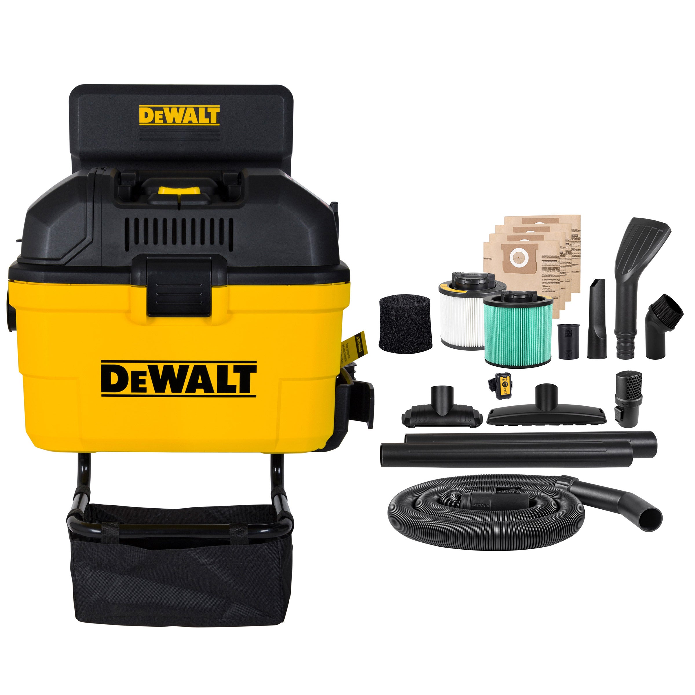 DeWalt 6 Gallon 5 HP Wall-Mounted Wet Dry Vacuum Bundle