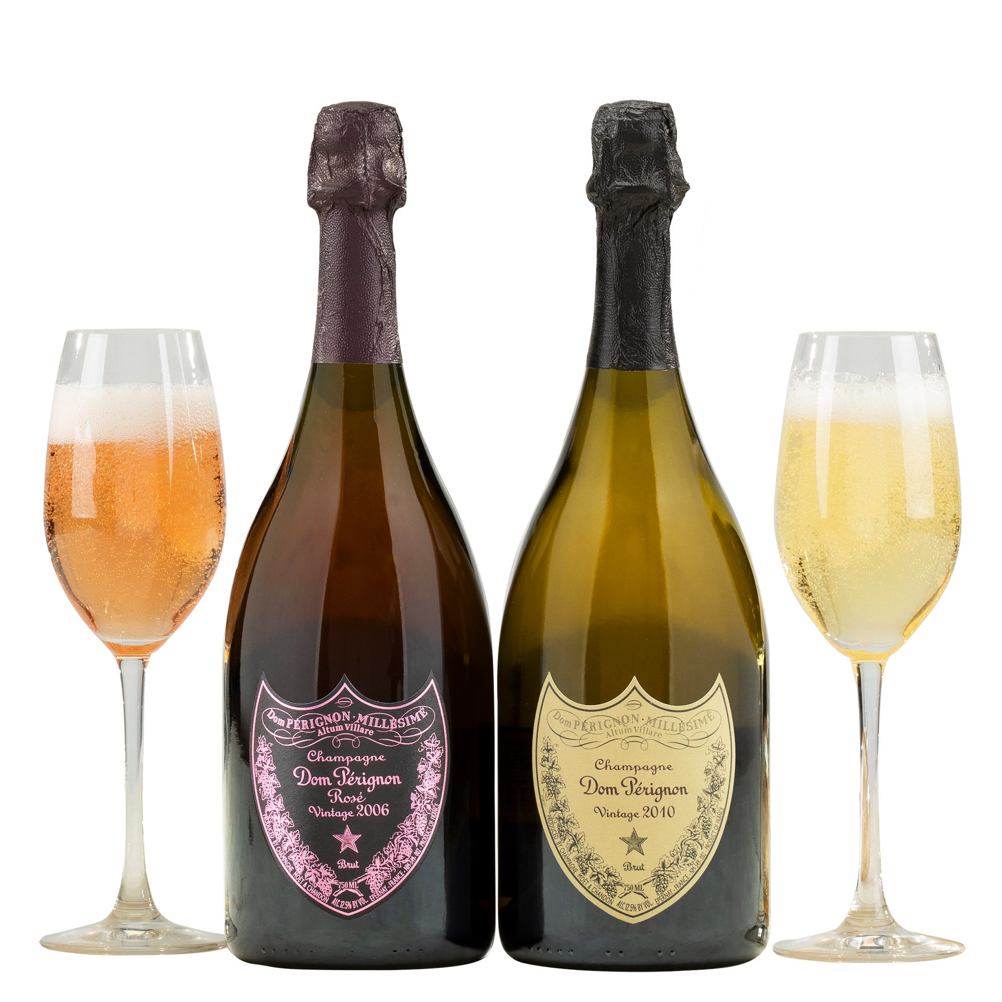 Dom Perignon 2010 & Dom Rose 2006 Gift Duet with Riedel 750 ml CA ONLY
