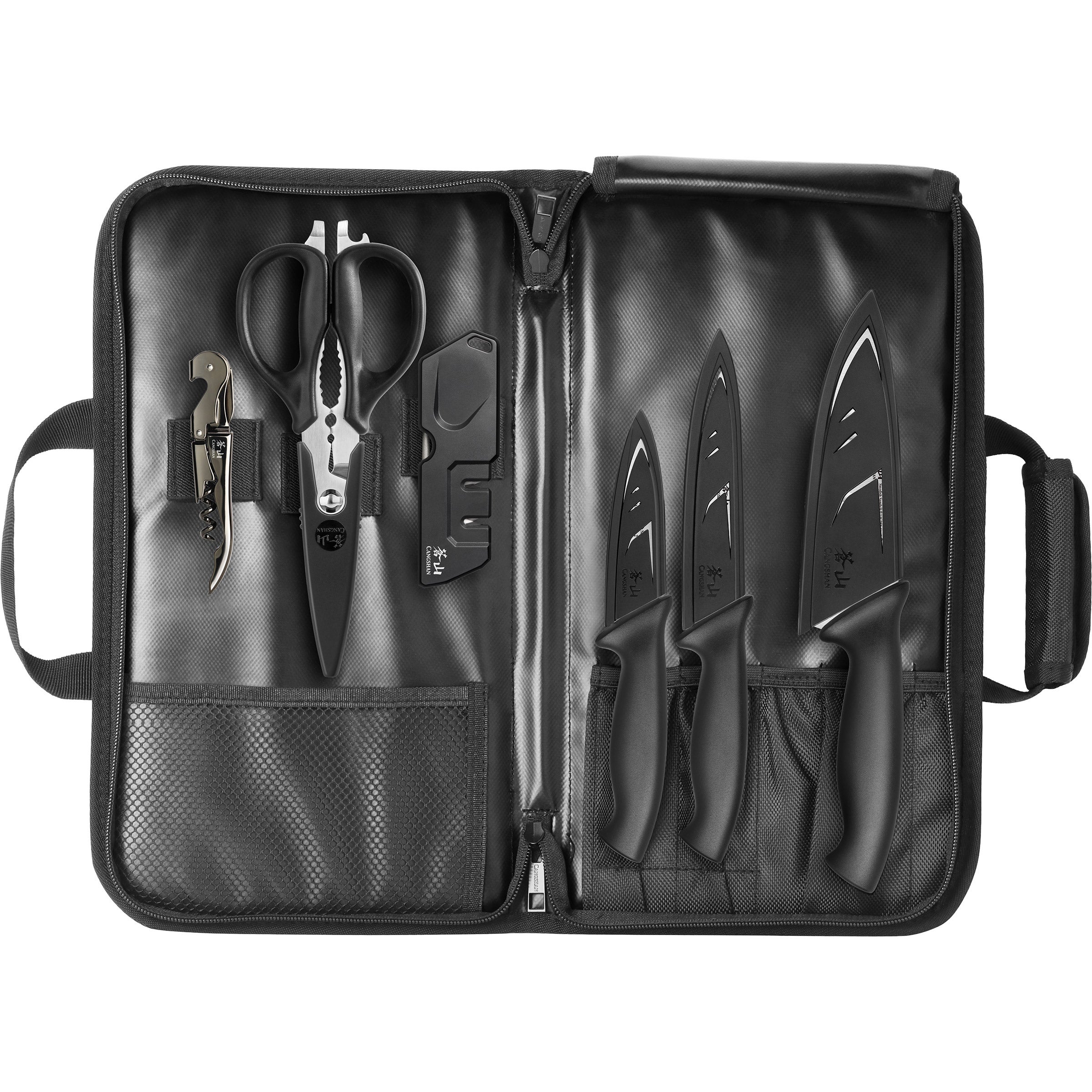 Cangshan Horizon Series 7-Piece Travel Knife Bag Set