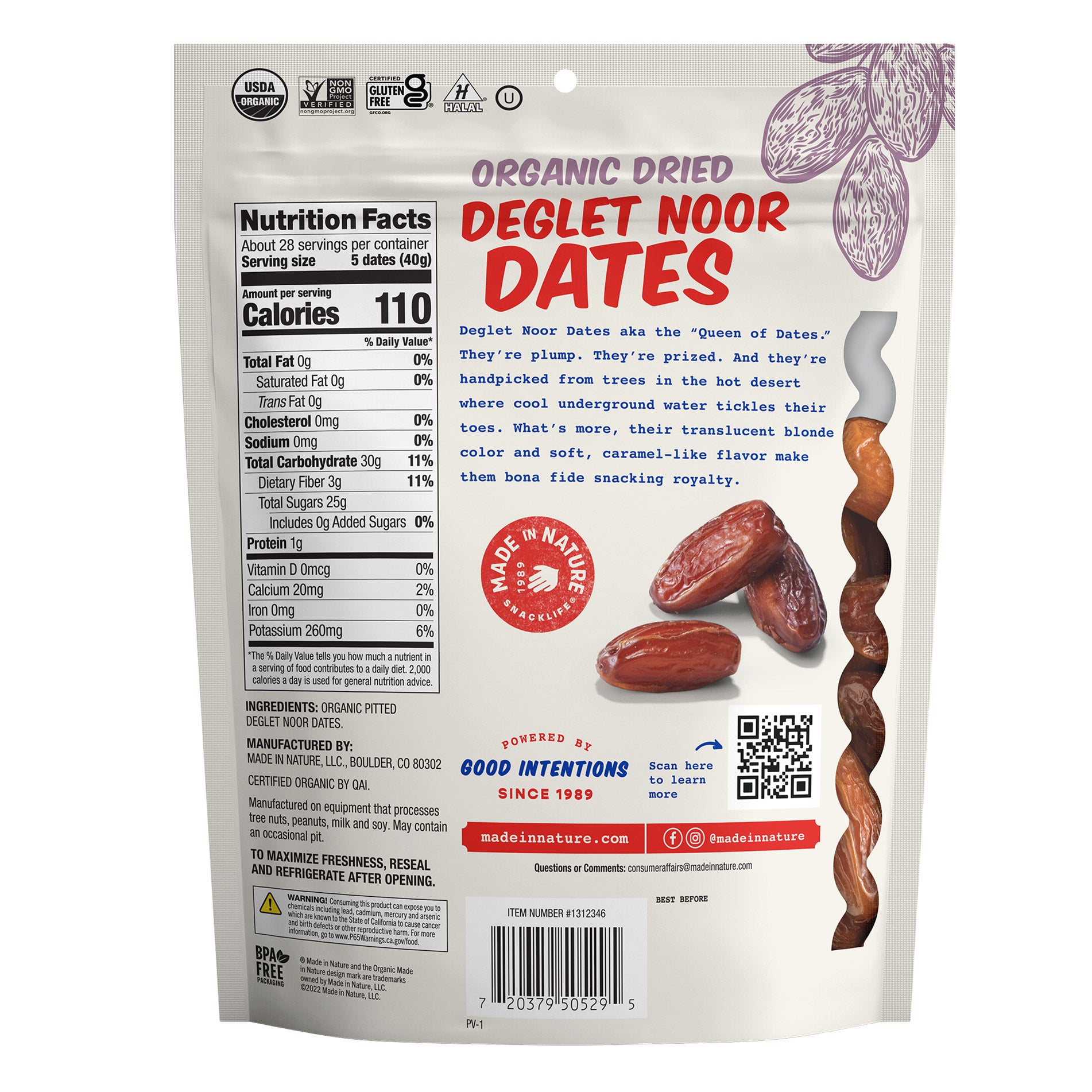 Made in Nature USDA Organic Dates 40 oz, 2-pack