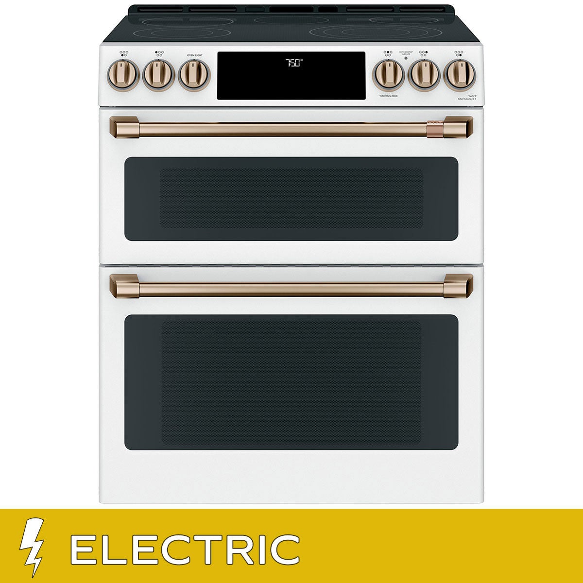 Café 30" 6.7 cu. ft. ELECTRIC Slide-in Double Oven Range with Convection, No Preheat Air Fry, WiFi
