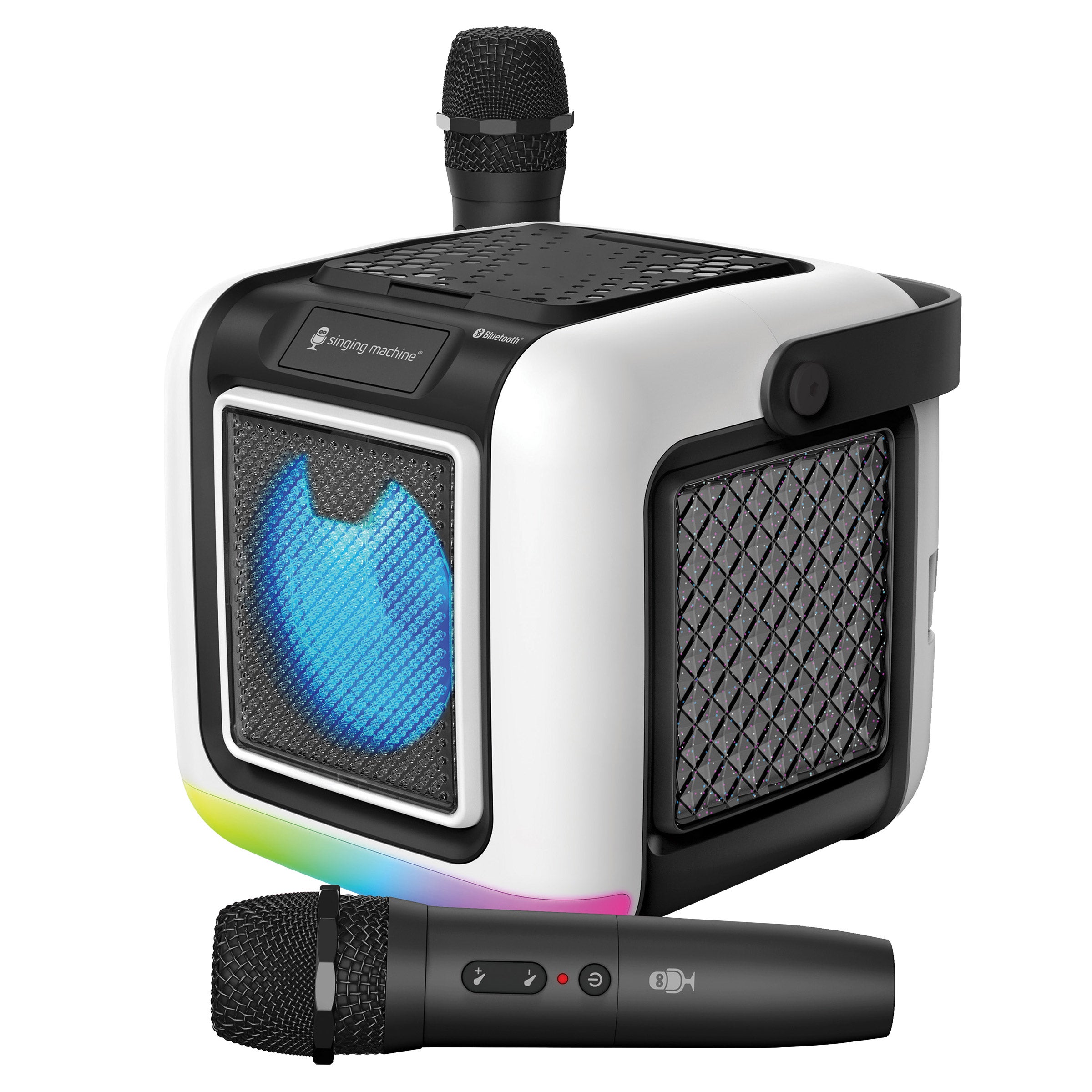Singing Machine My Cube Studio Bluetooth Karaoke Speaker with 2 Wireless Microphones