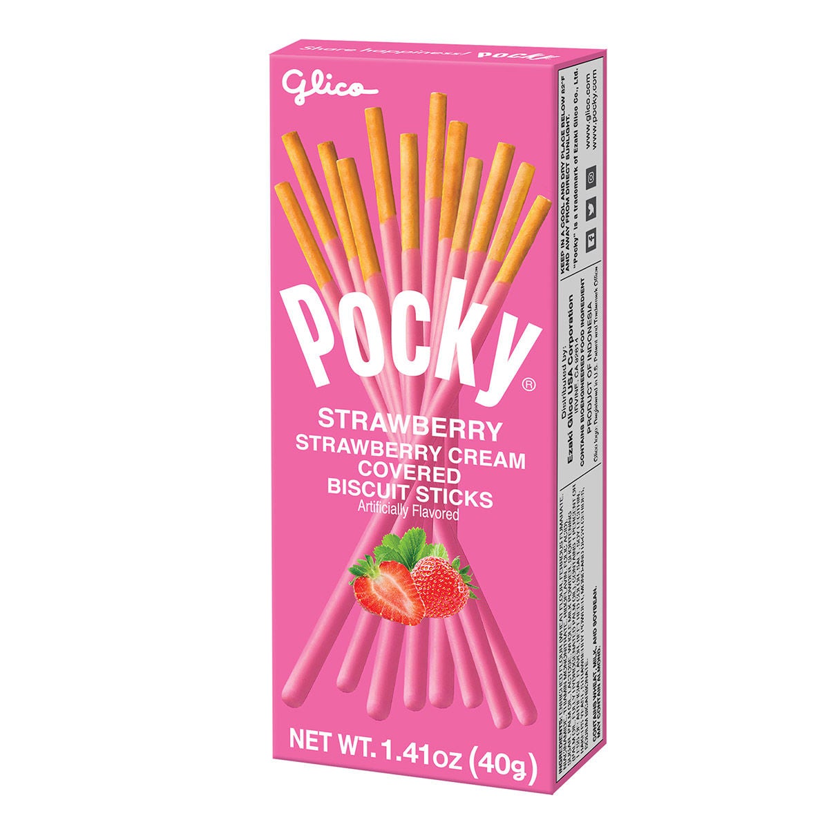 Pocky Cream Covered Biscuit Sticks, Strawberry, 1.41 oz, 10-count