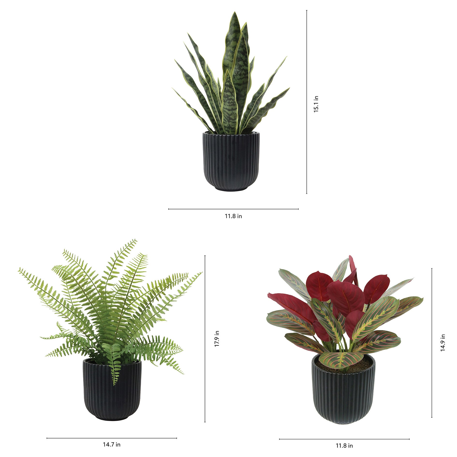 Faux Decorative Plant Trio