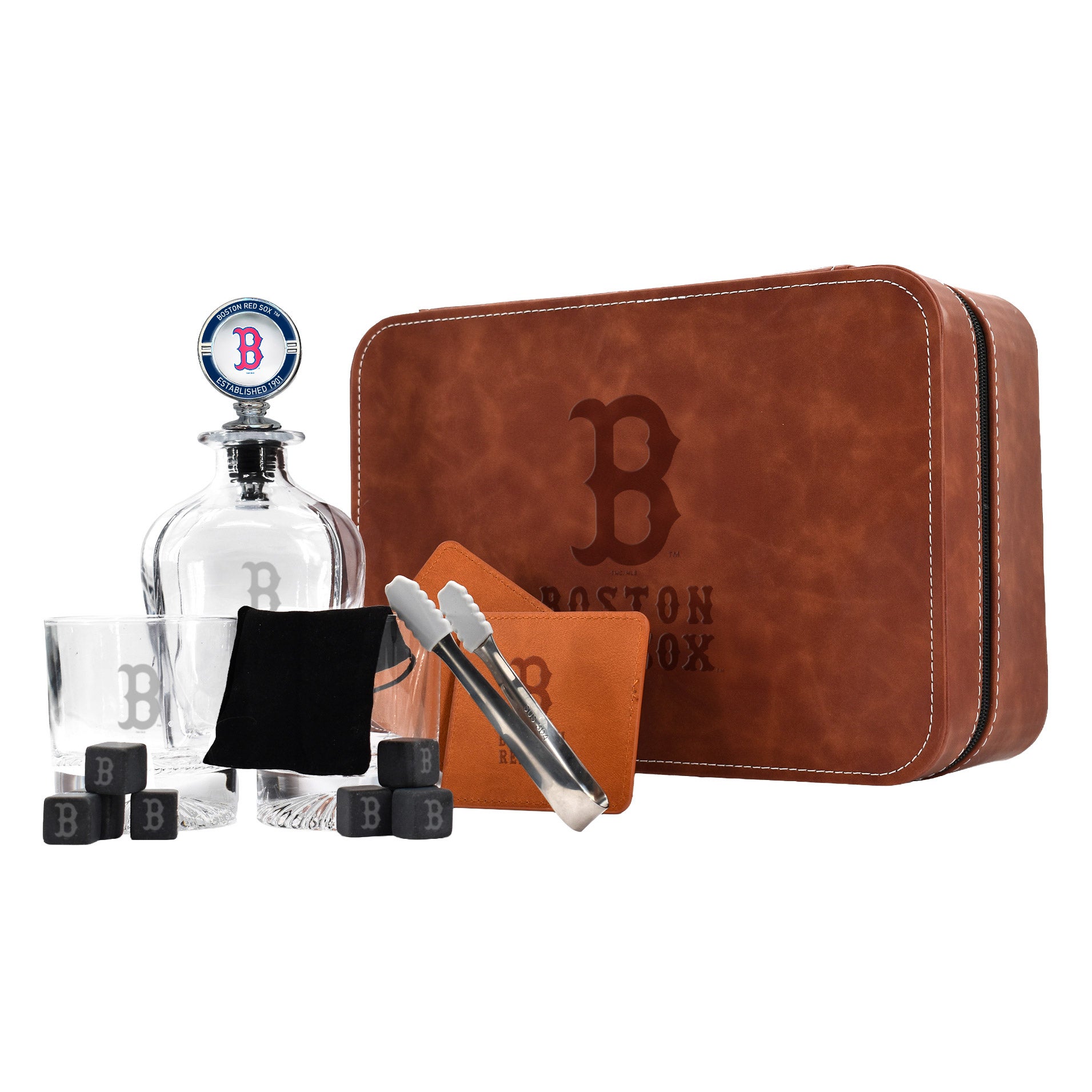 MLB Decanter Set with Faux Leather Storage Case